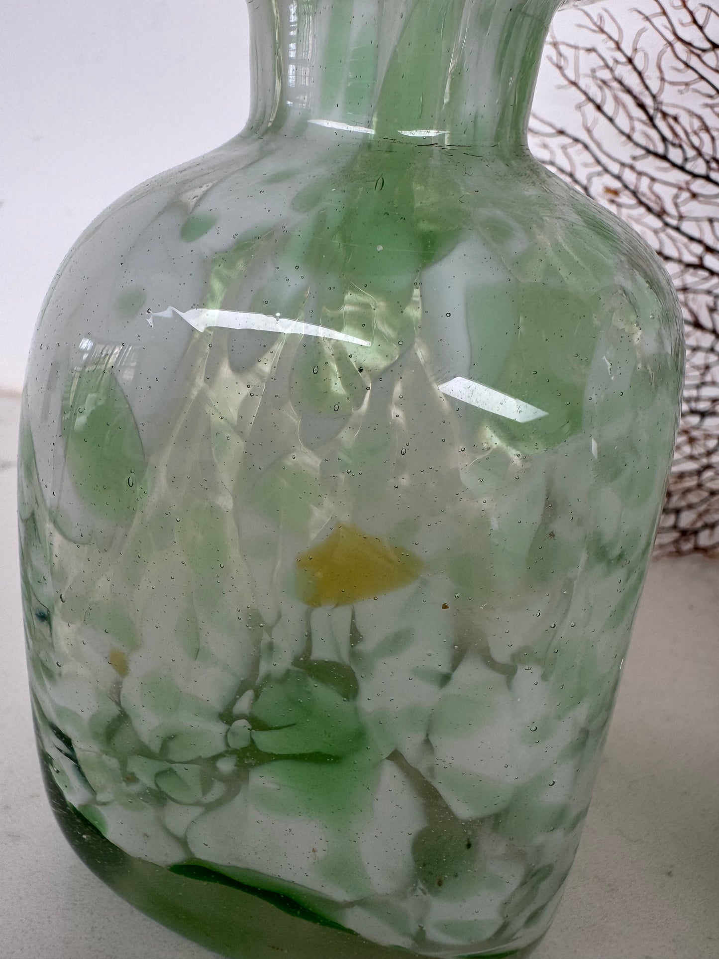 Pair Of Handblown Vintage Glass Bud Vases