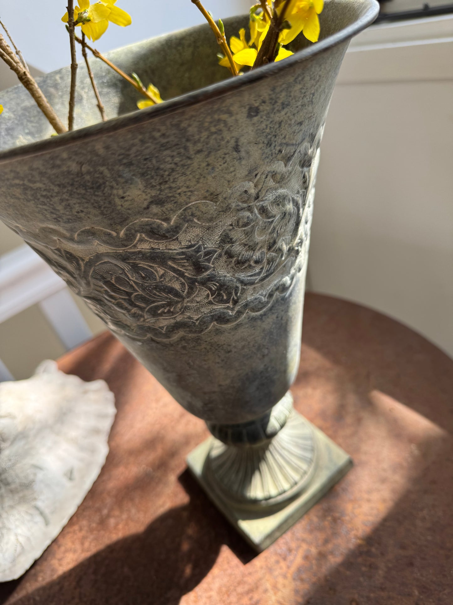 Vintage Metal Vase With Beautiful Patina