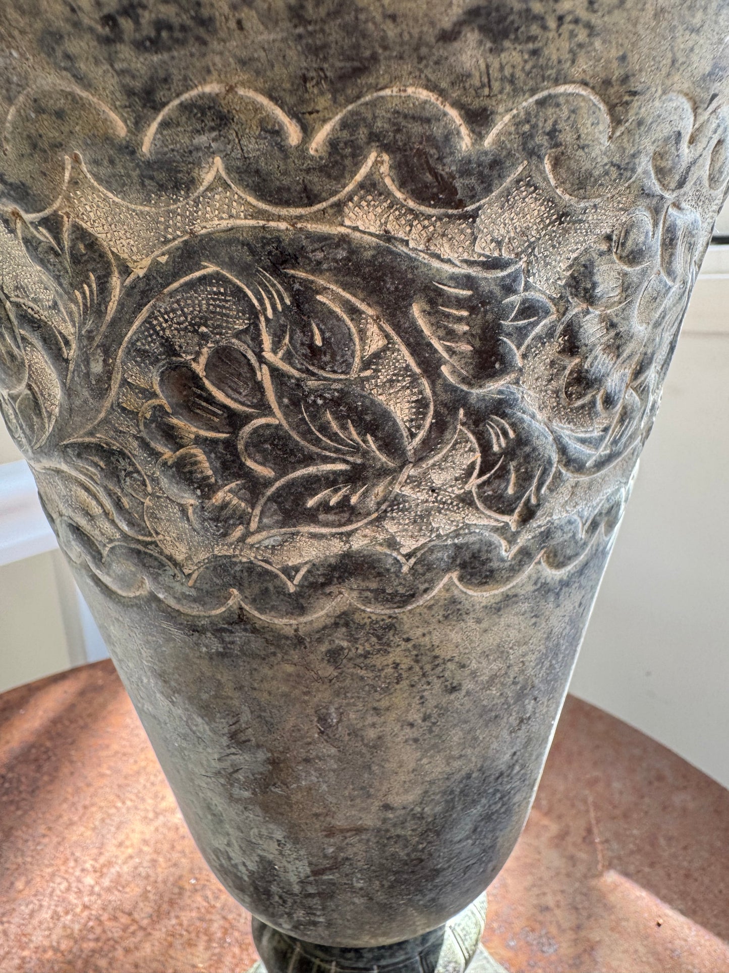Vintage Metal Vase With Beautiful Patina