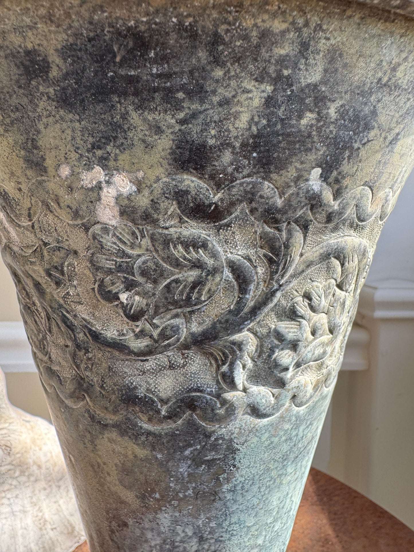 Vintage Metal Vase With Beautiful Patina
