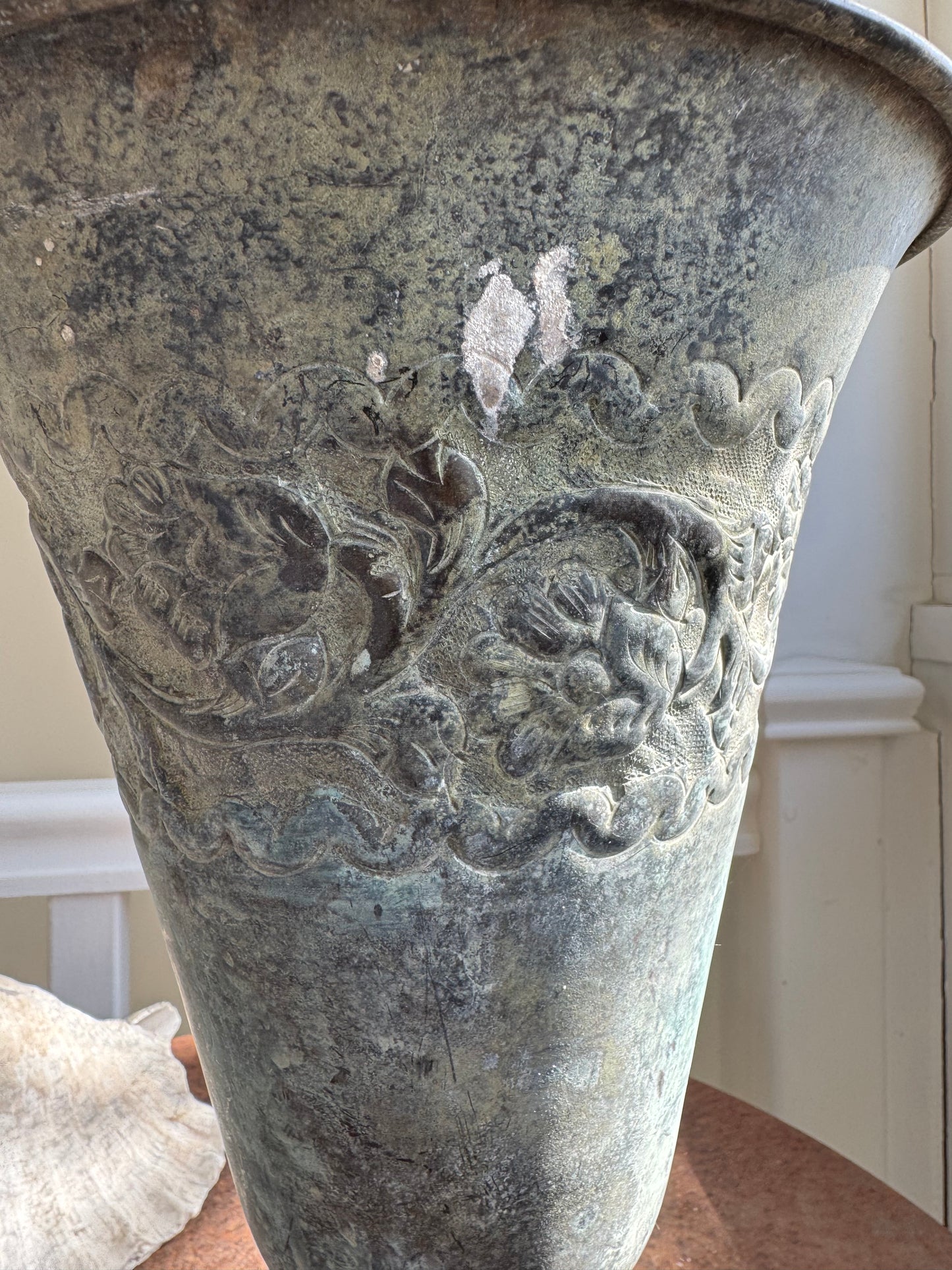 Vintage Metal Vase With Beautiful Patina