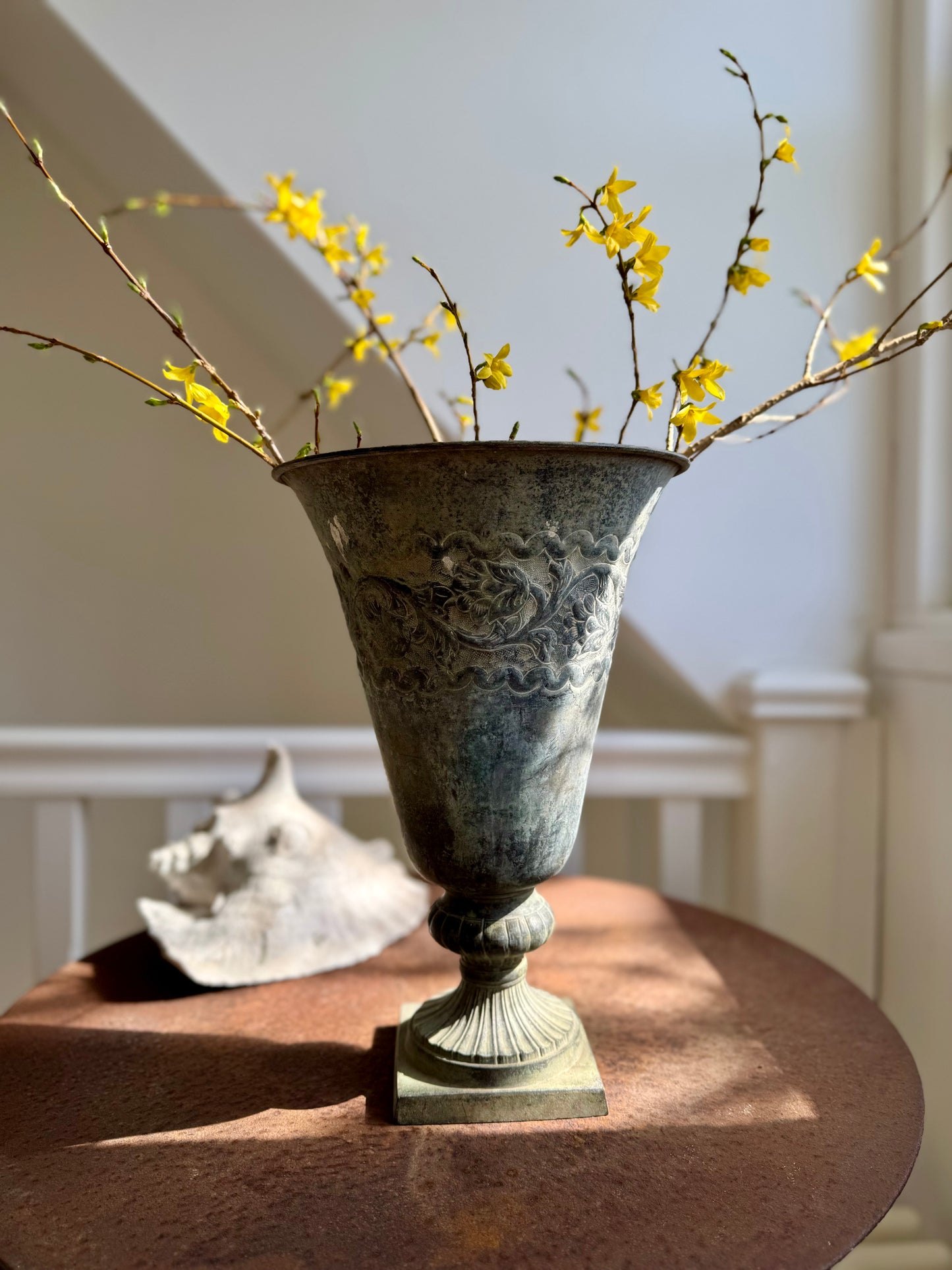 Vintage Metal Vase With Beautiful Patina