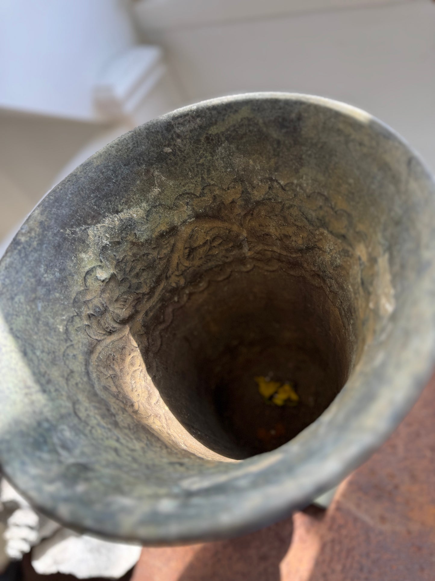 Vintage Metal Vase With Beautiful Patina