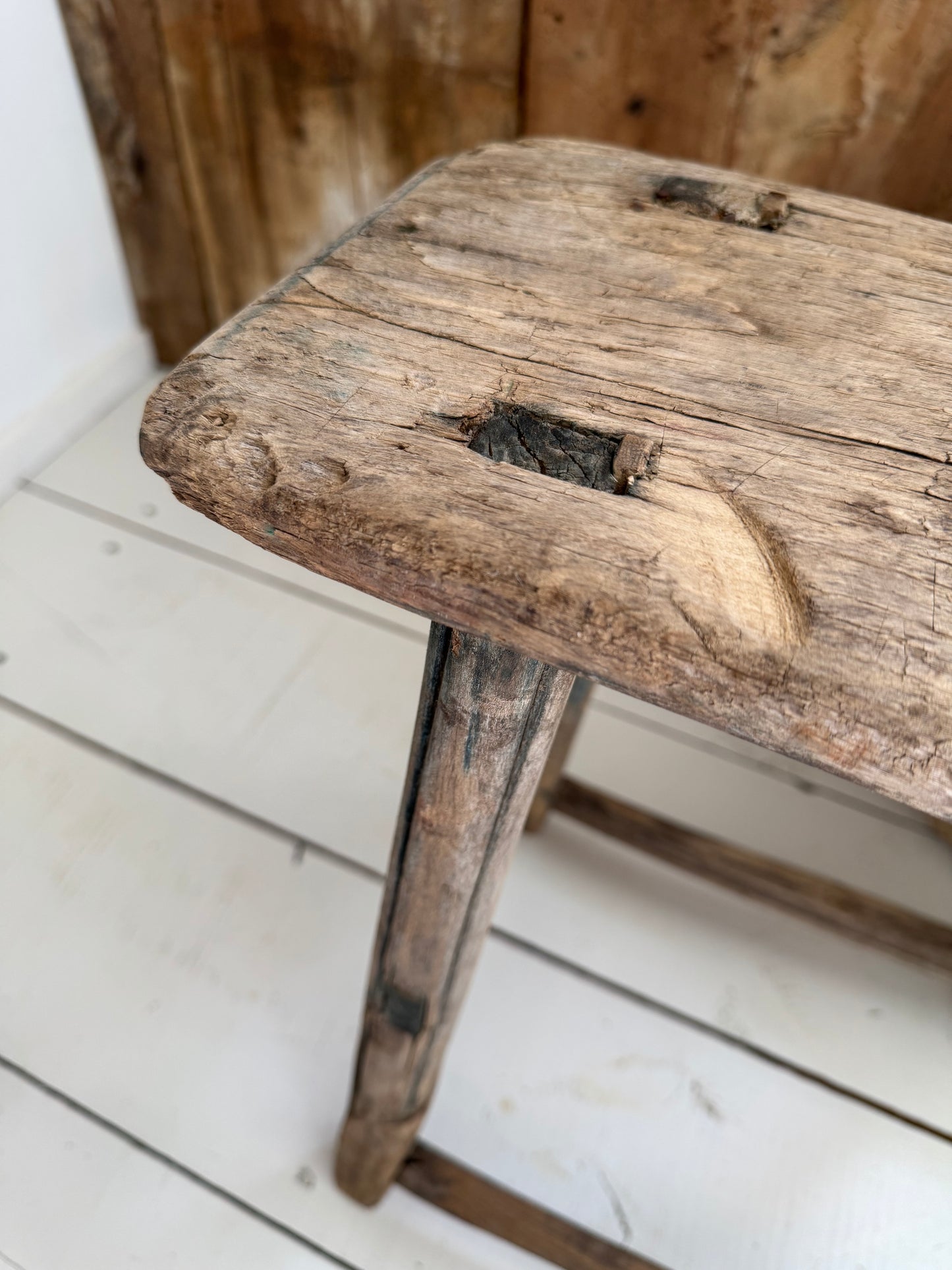 Vintage Elm Rustic Stool