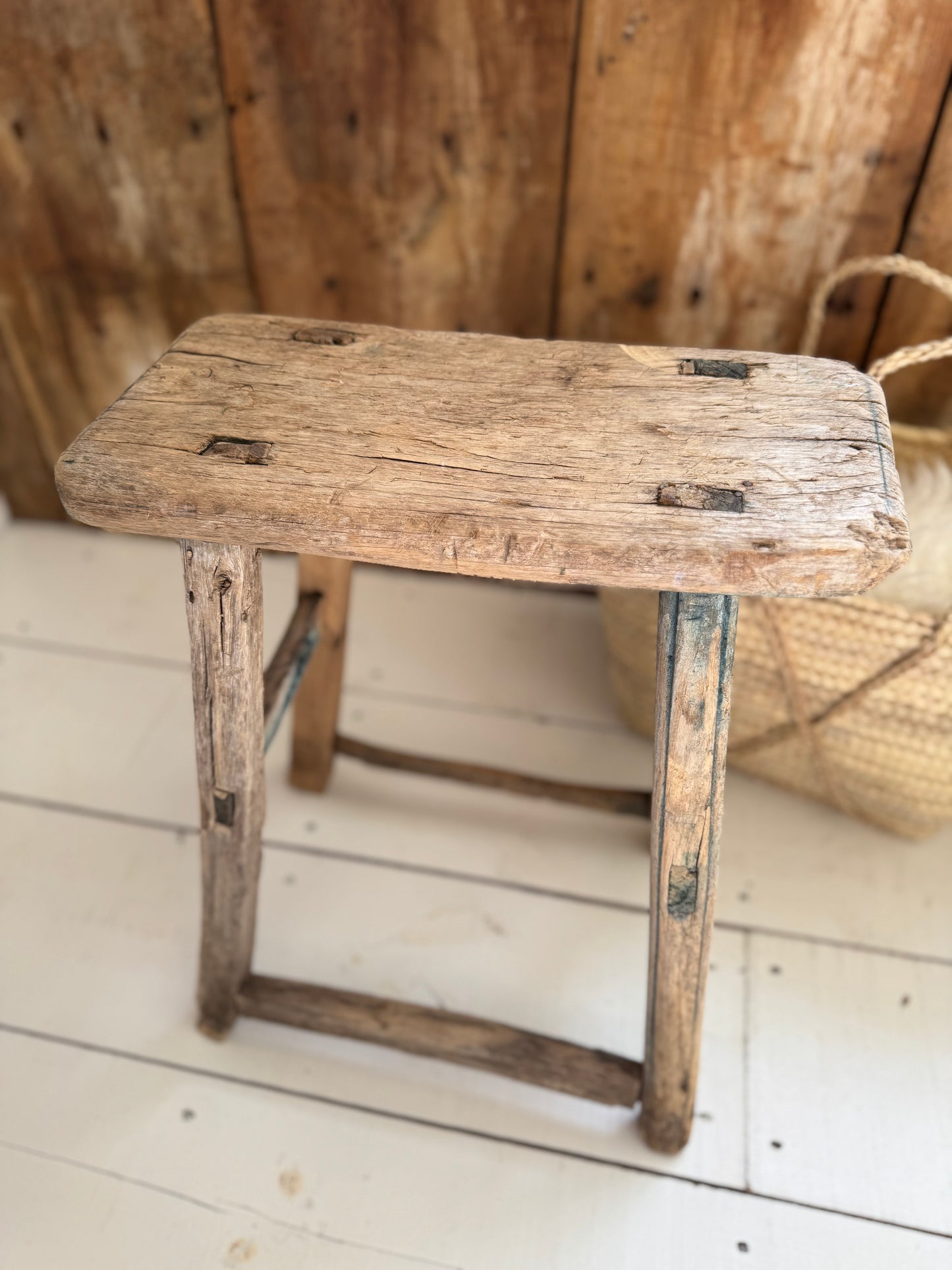 Vintage Elm Rustic Stool