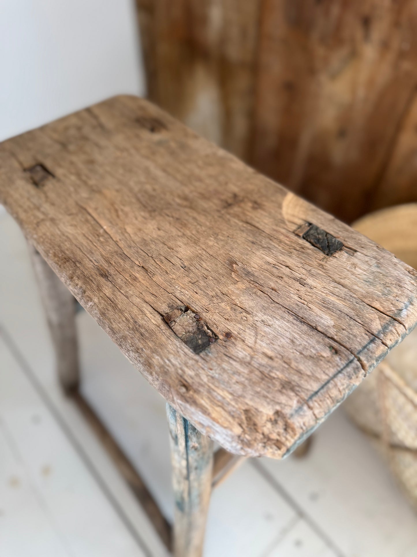 Vintage Elm Rustic Stool
