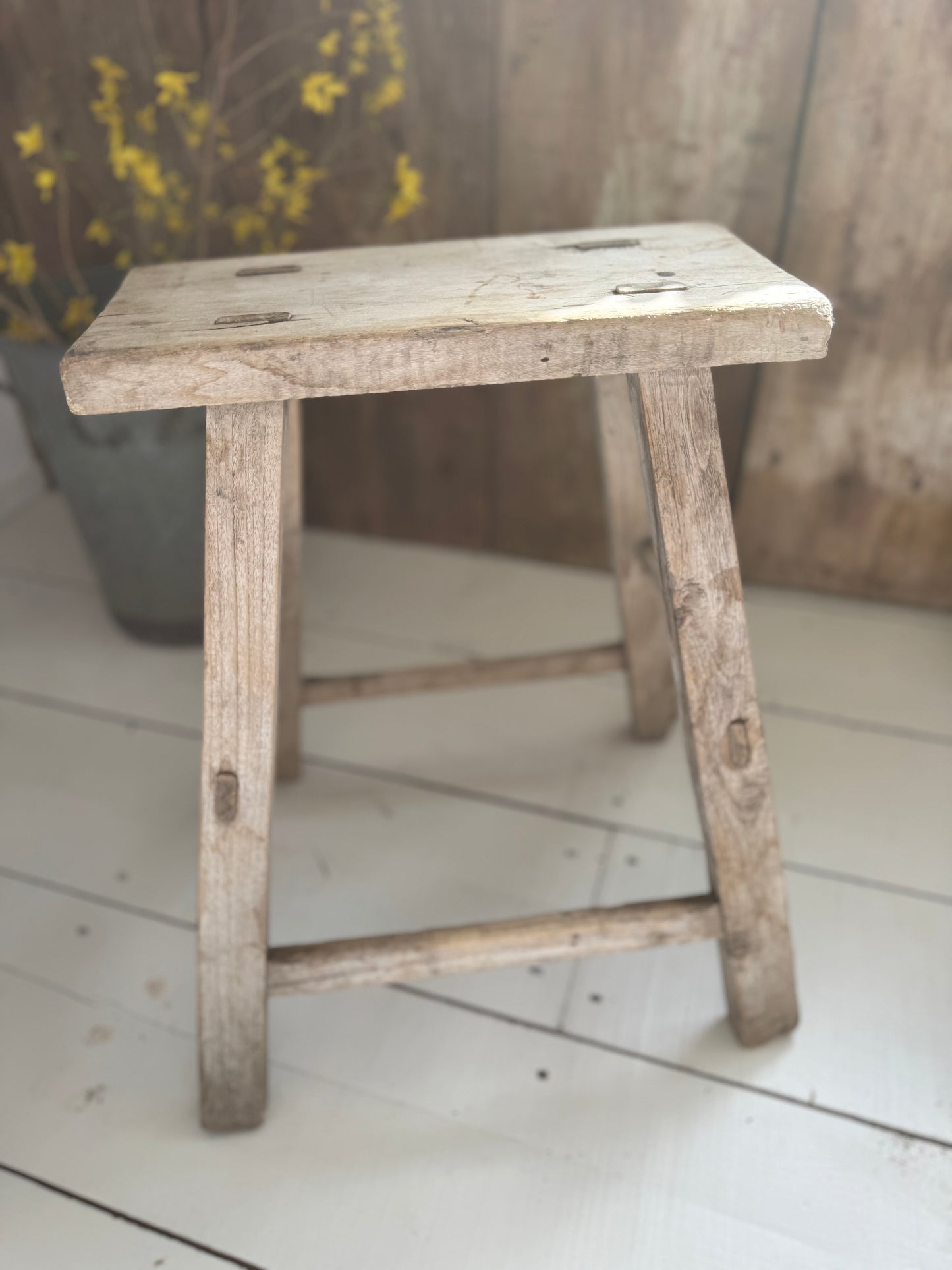Vintage Elm Rustic Stool