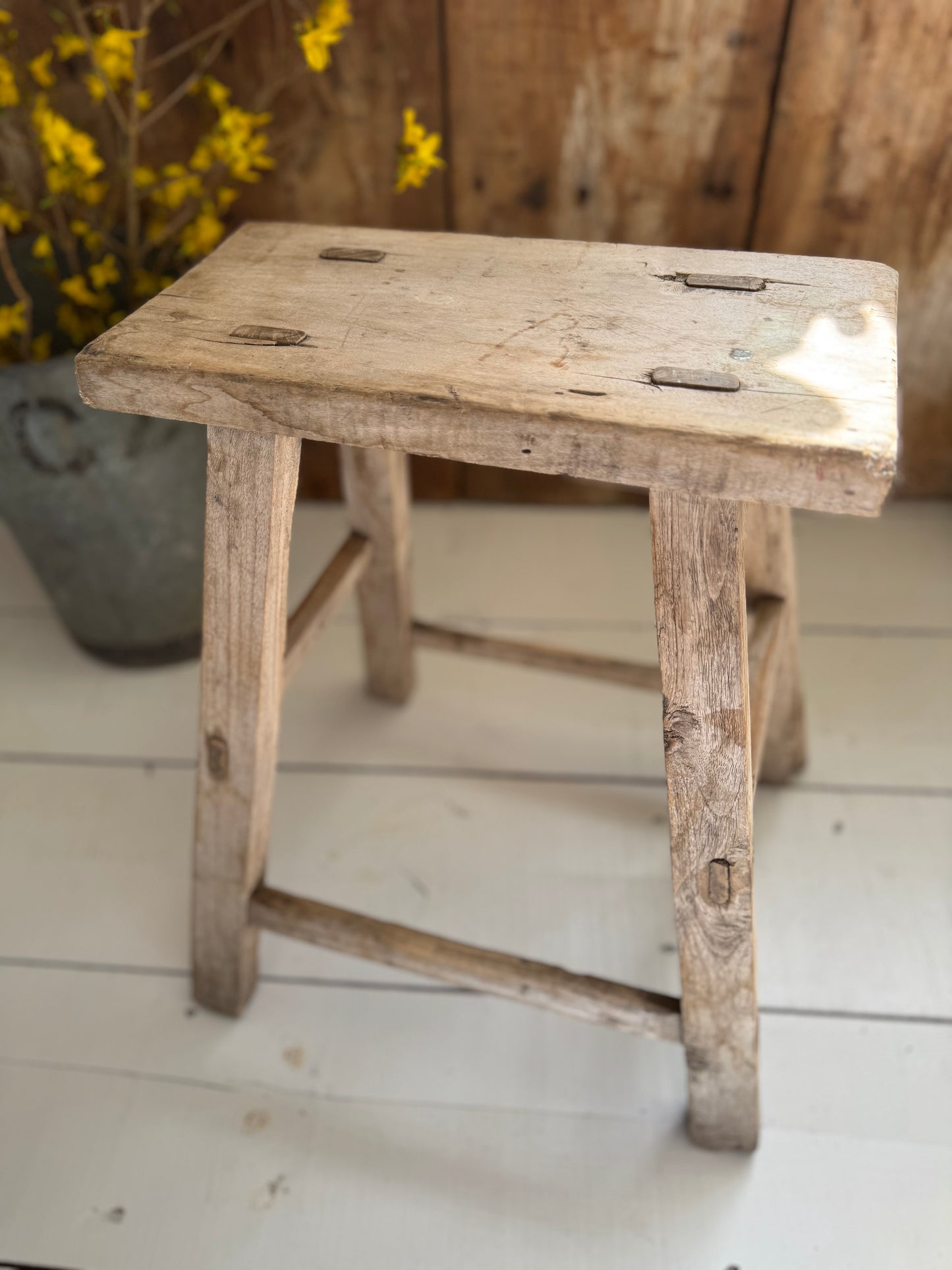 Vintage Elm Rustic Stool