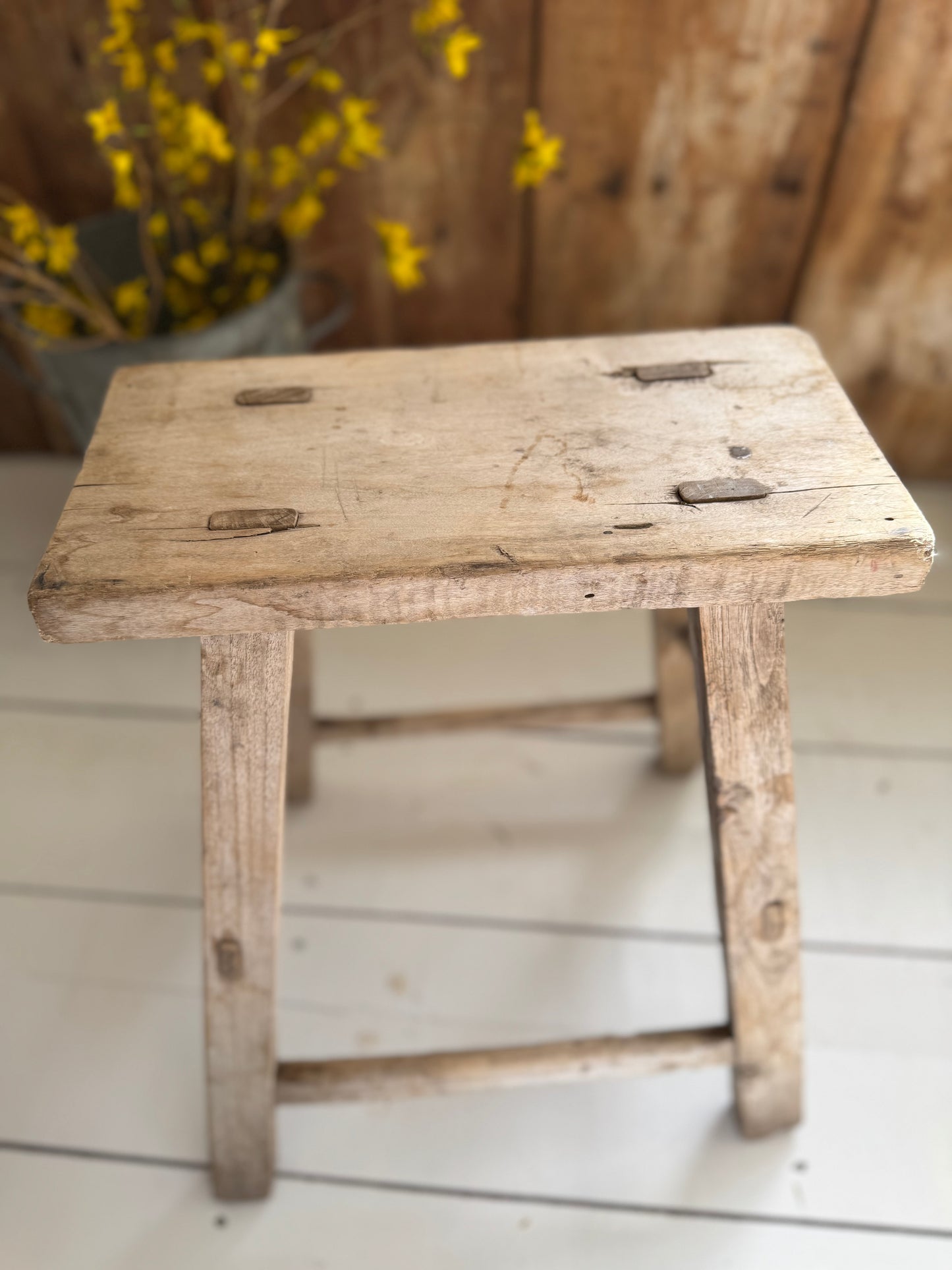 Vintage Elm Rustic Stool