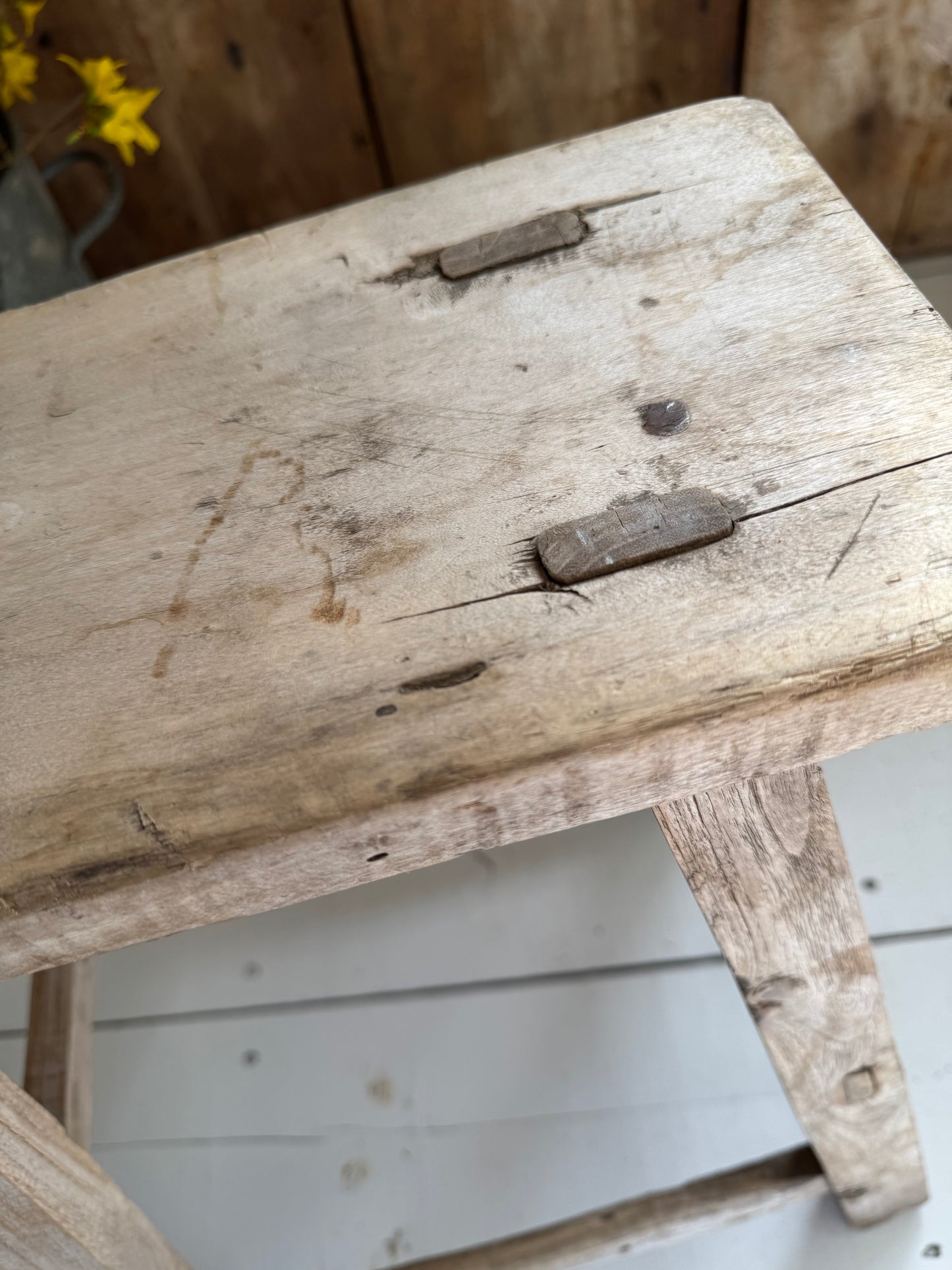 Vintage Elm Rustic Stool