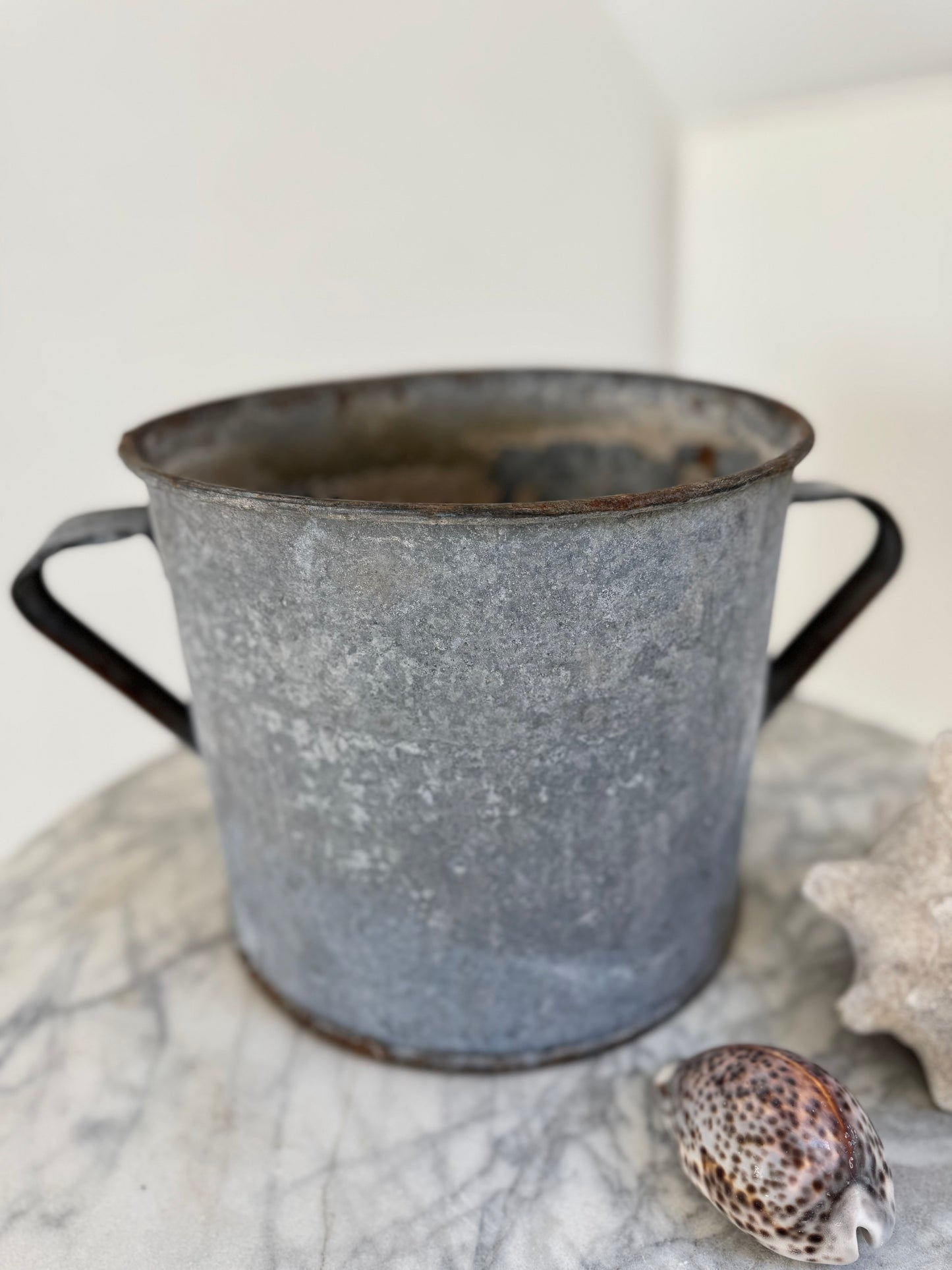 Vintage Small Zinc Galvanised Planter