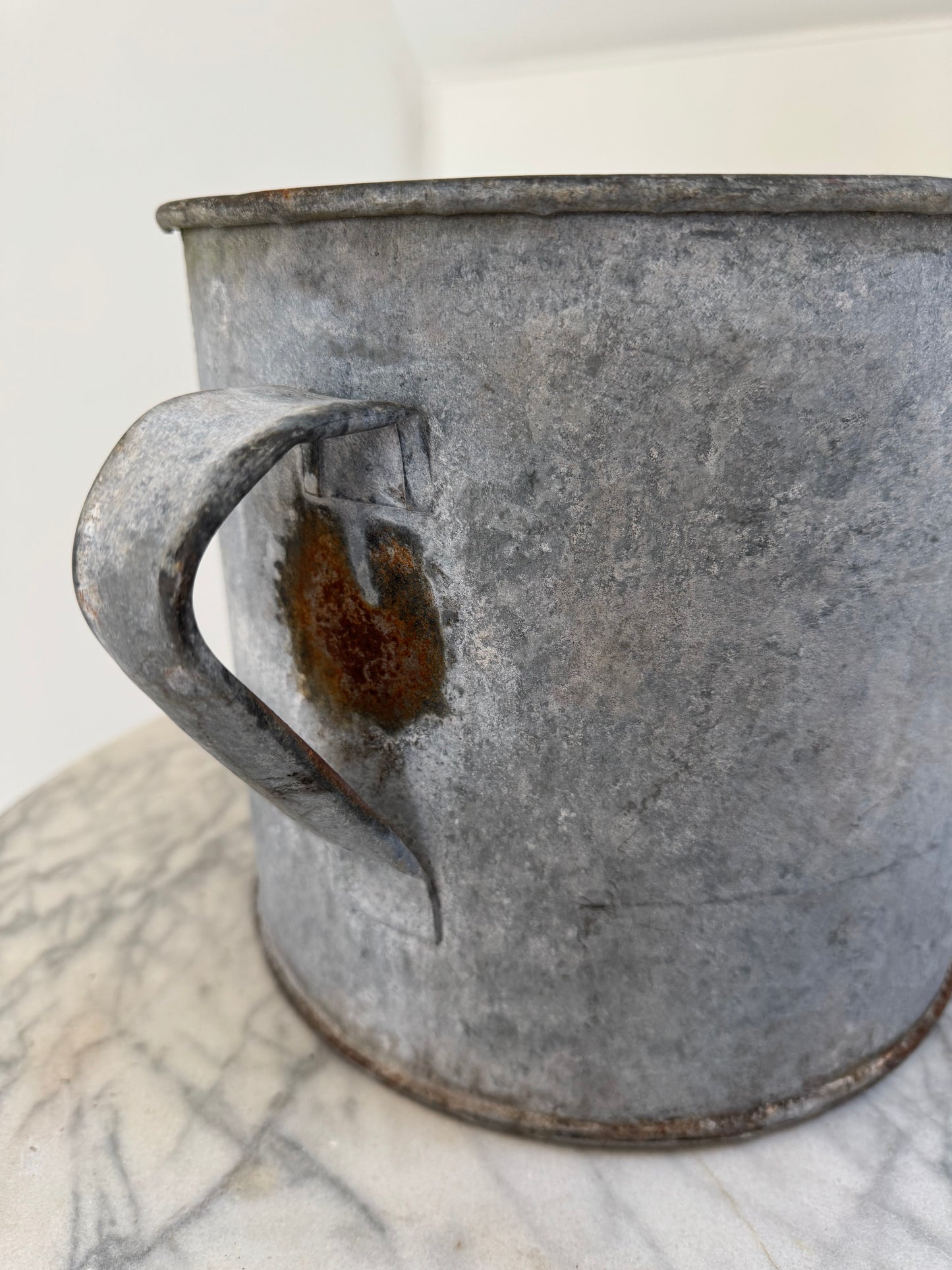 Vintage Small Zinc Galvanised Planter