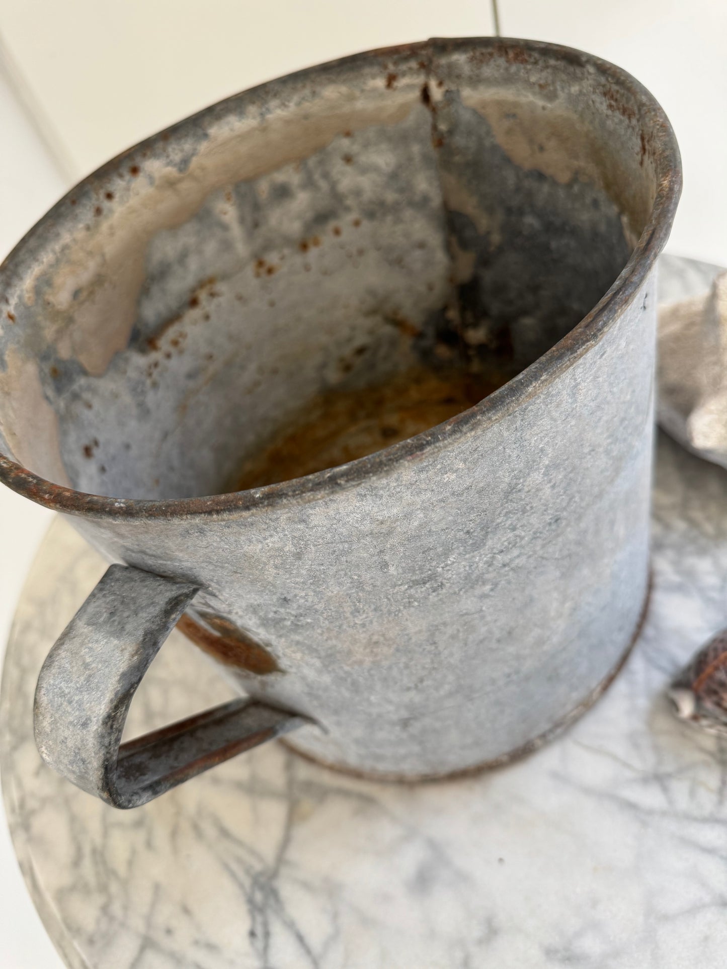 Vintage Small Zinc Galvanised Planter