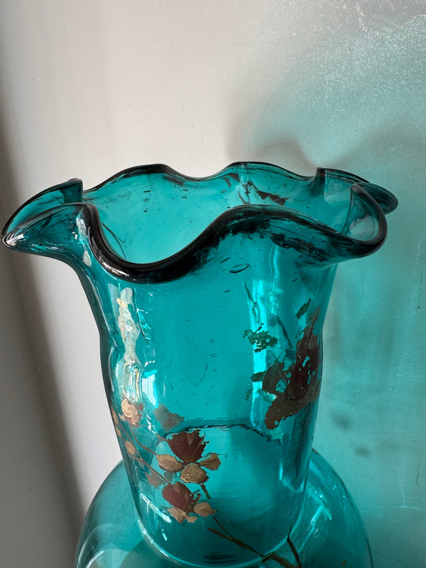 Pair Of Handblown Vintage French Glass Vases