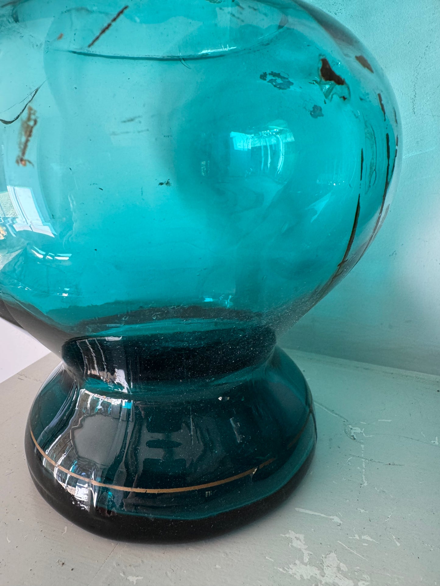 Pair Of Handblown Vintage French Glass Vases