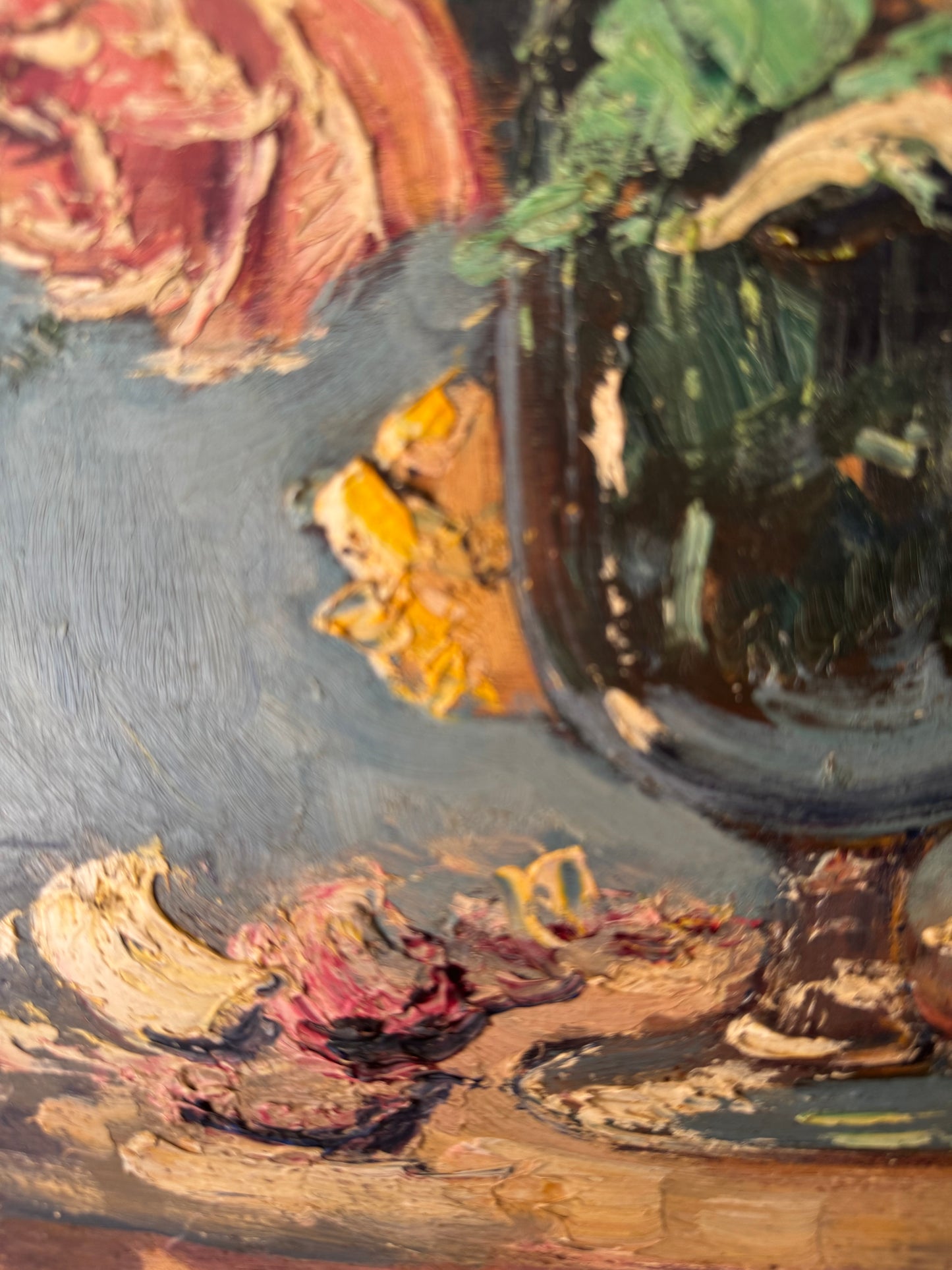Vintage French Flowers Still Life on Board