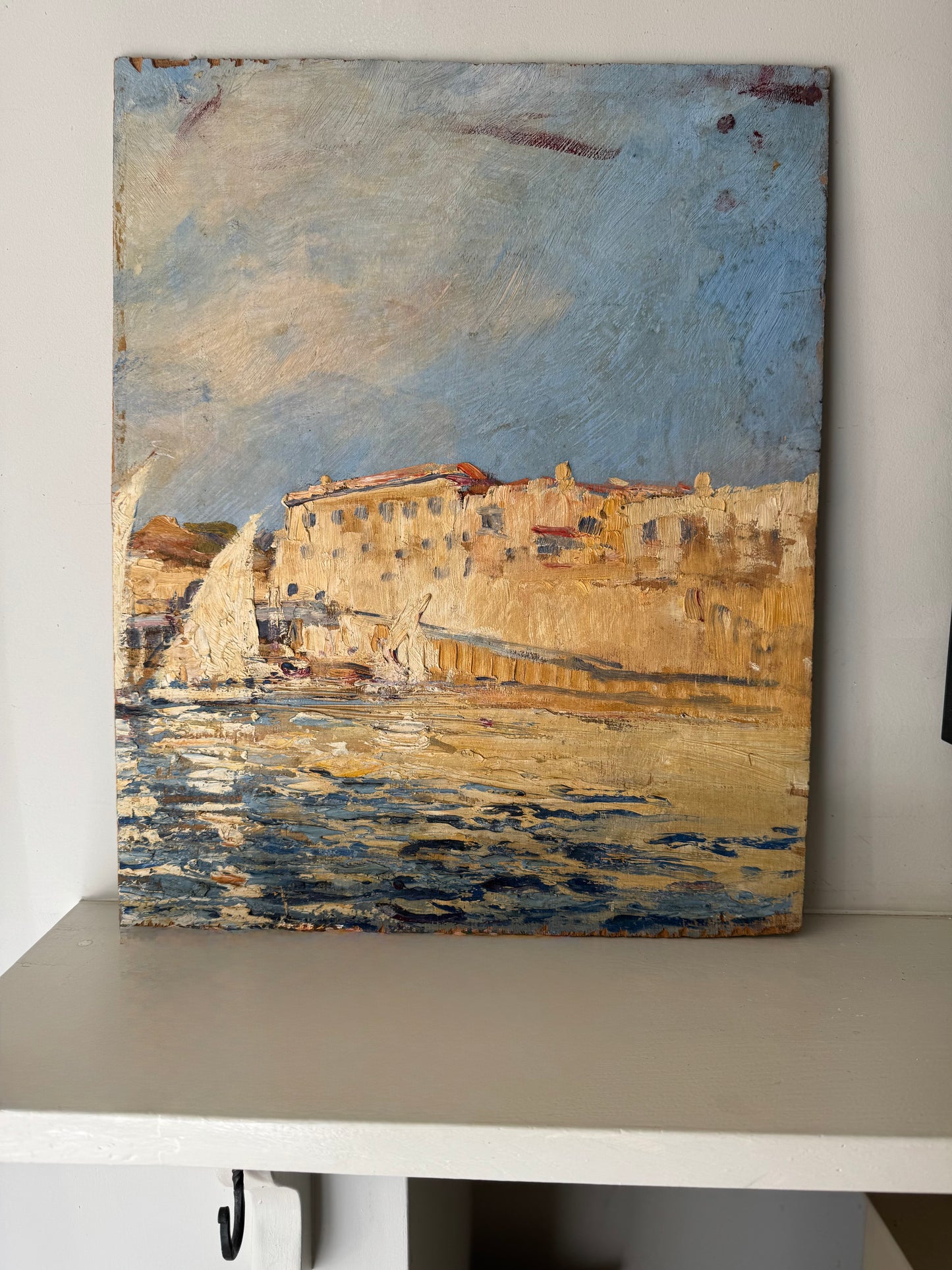 Vintage French Harbour Scene on Board