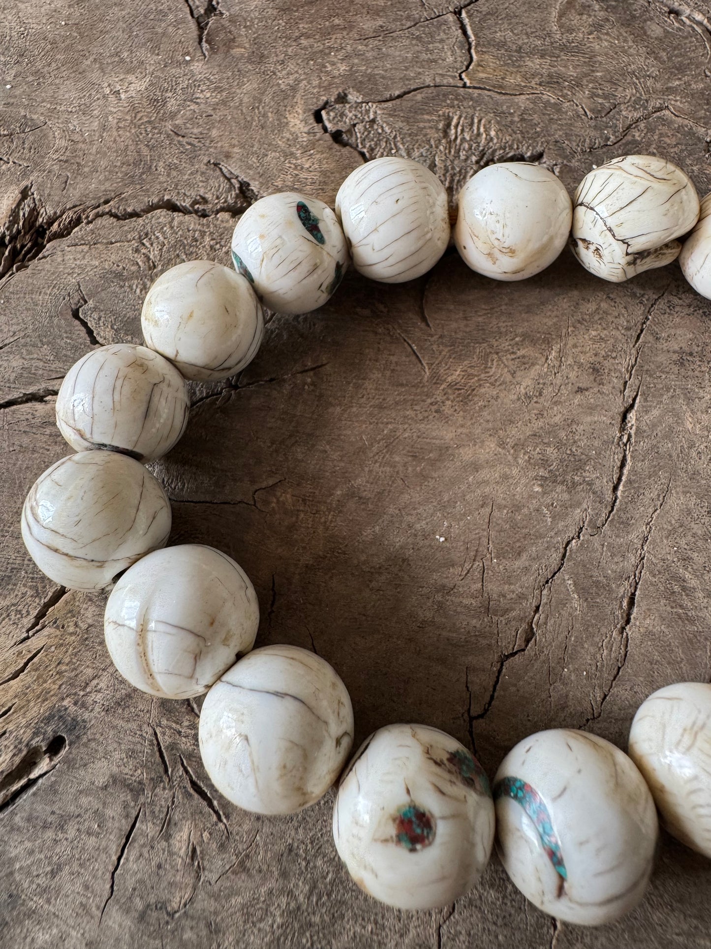 Beautiful Vintage Inlaid Naga Conch Shell Beads