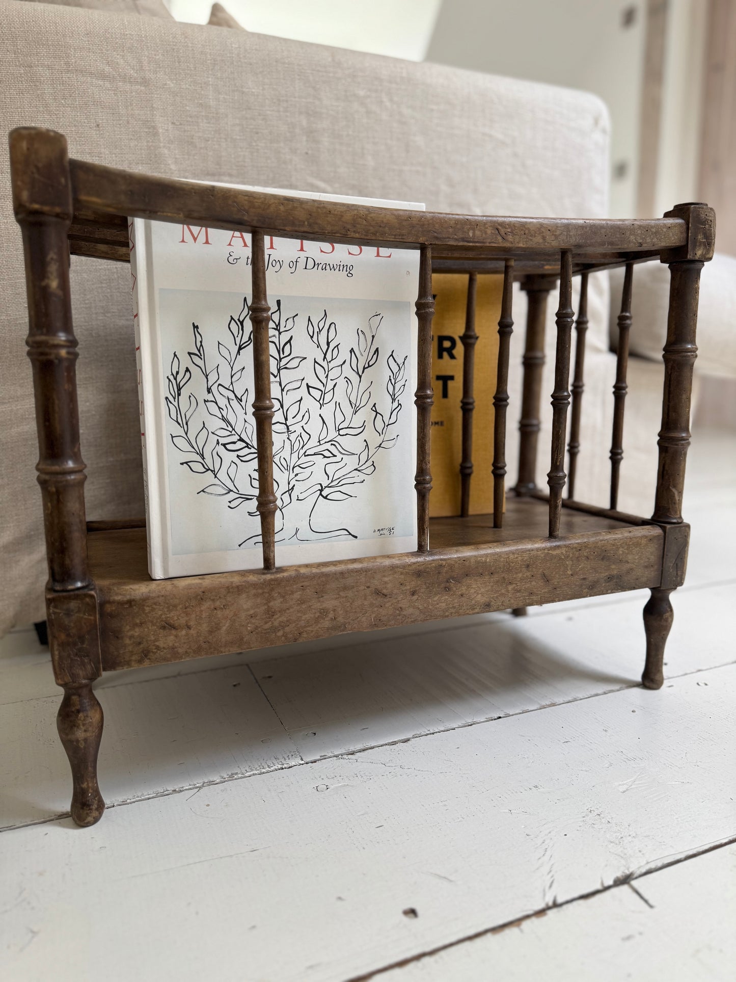 Antique French Faux Bamboo Magazine Rack