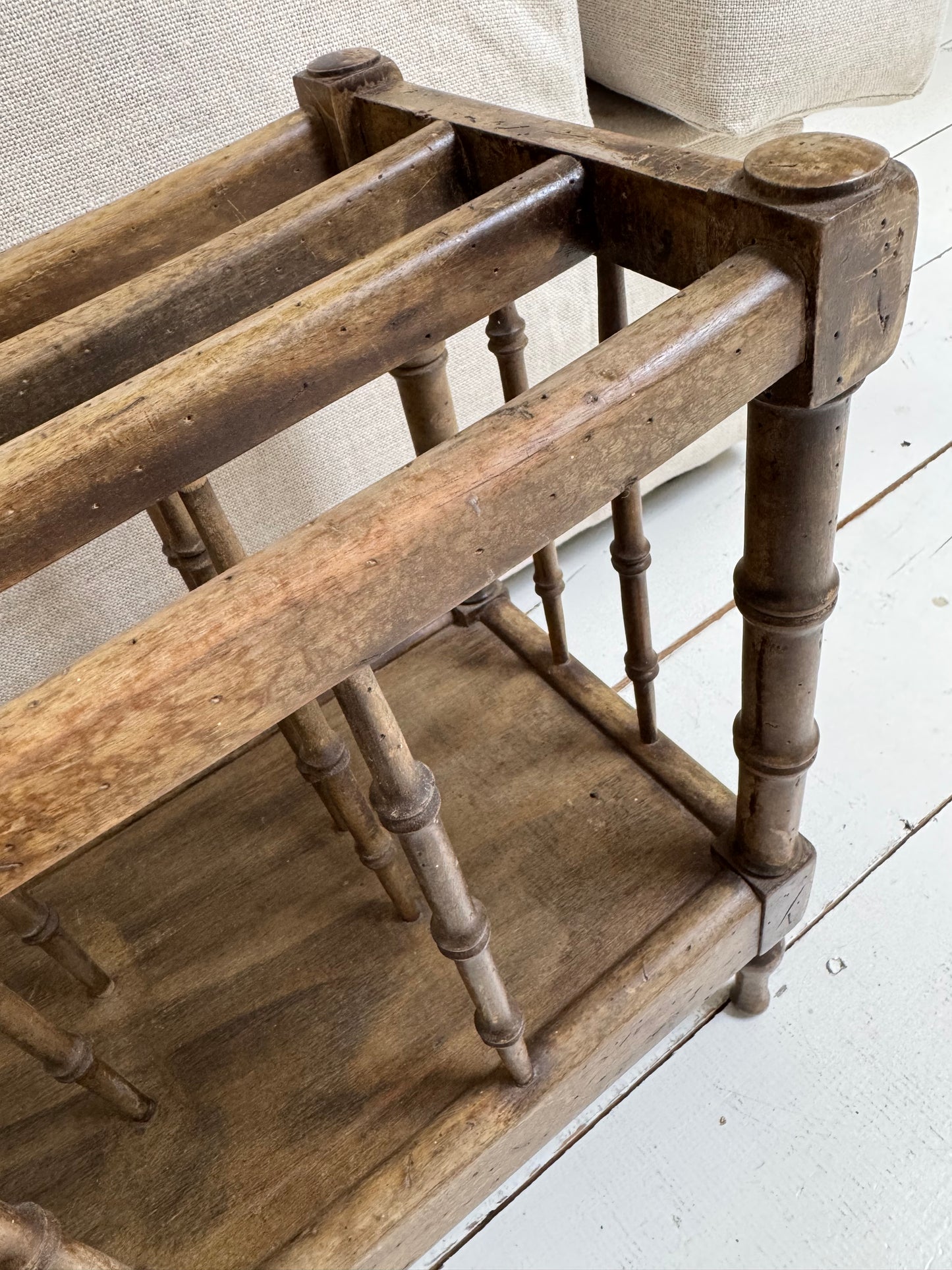 Antique French Faux Bamboo Magazine Rack