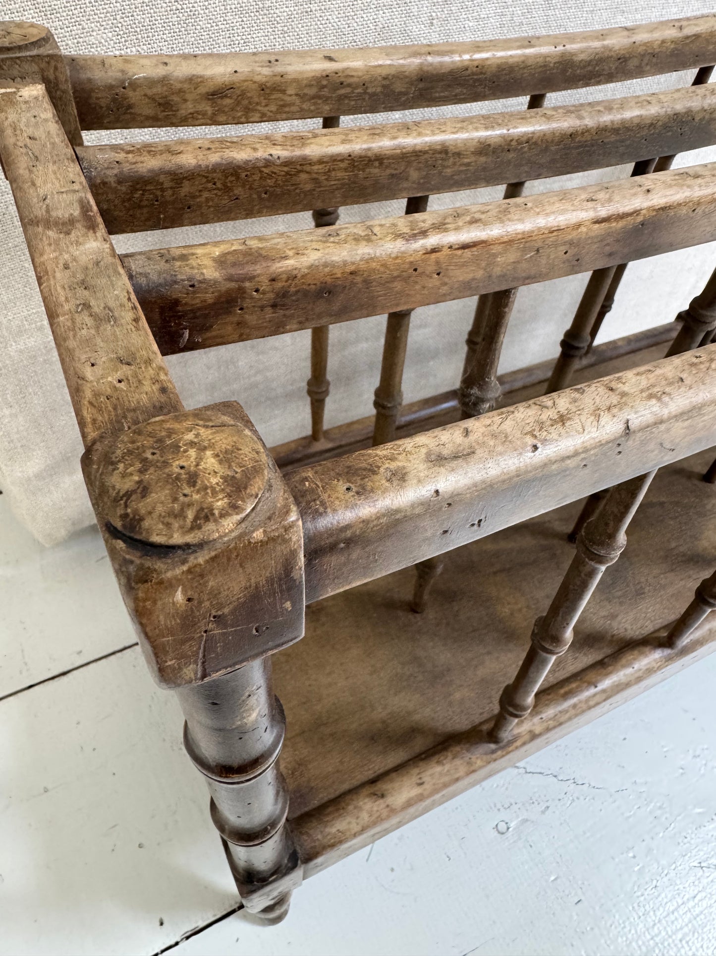 Antique French Faux Bamboo Magazine Rack