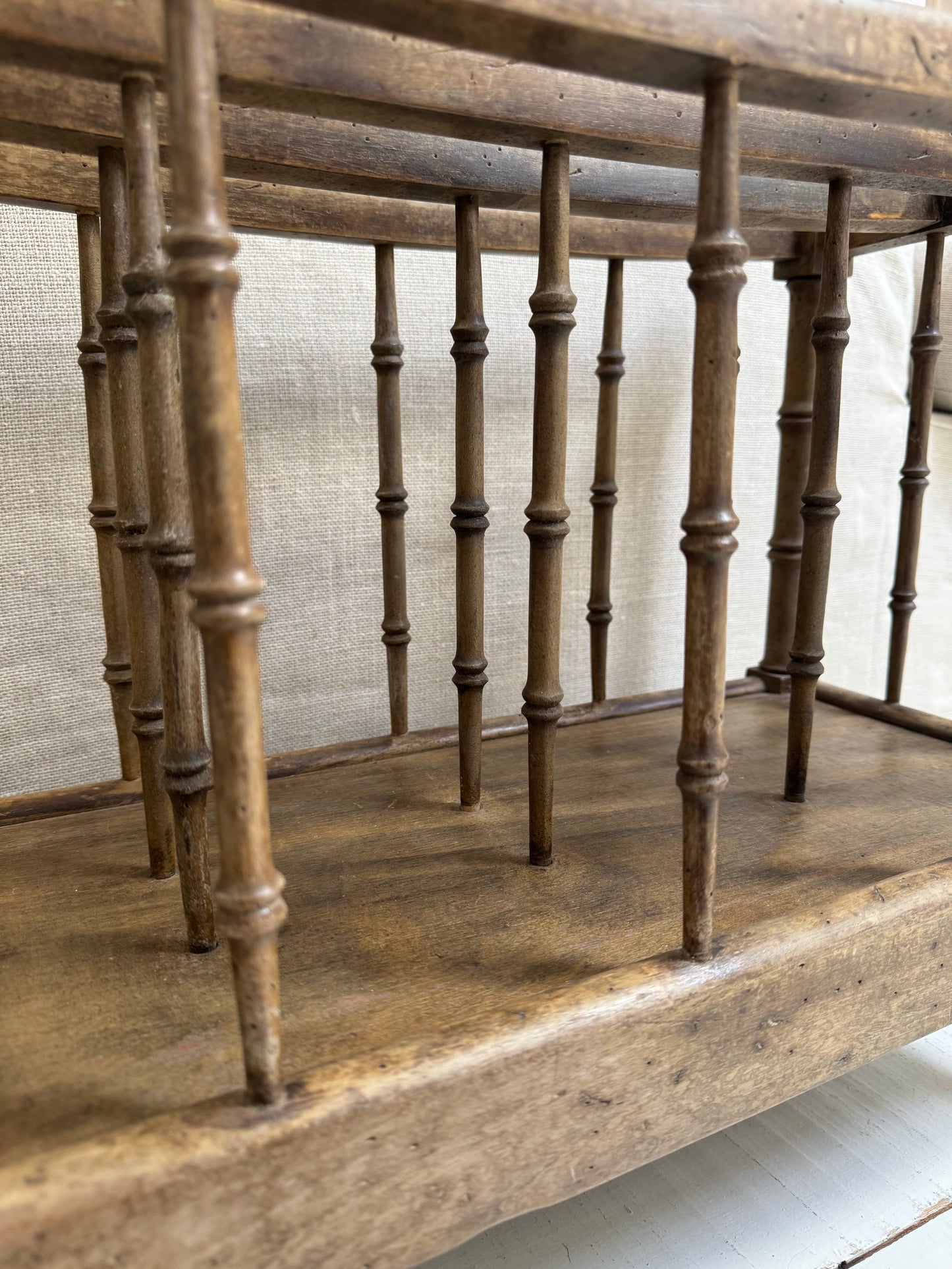 Antique French Faux Bamboo Magazine Rack