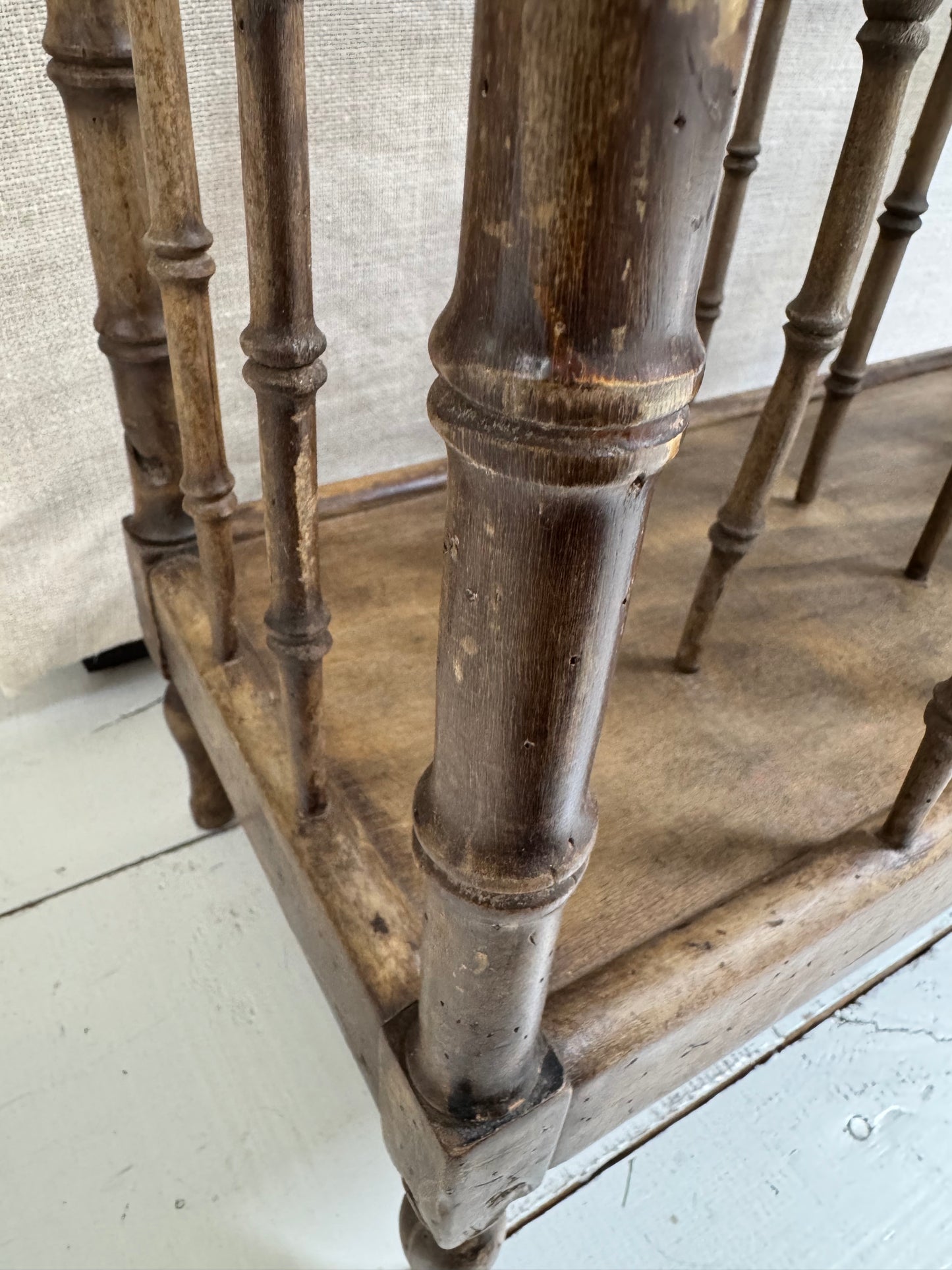 Antique French Faux Bamboo Magazine Rack