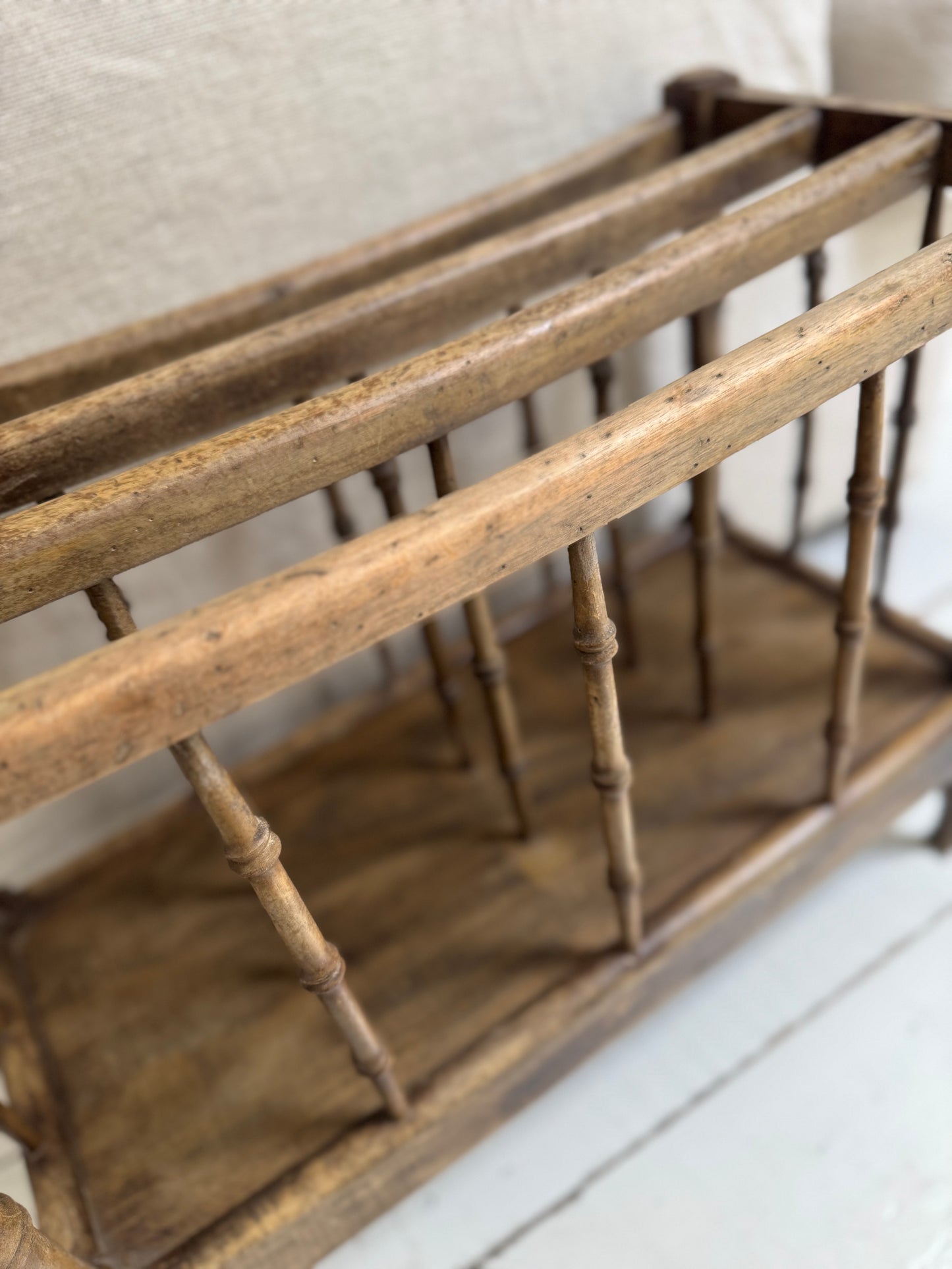 Antique French Faux Bamboo Magazine Rack