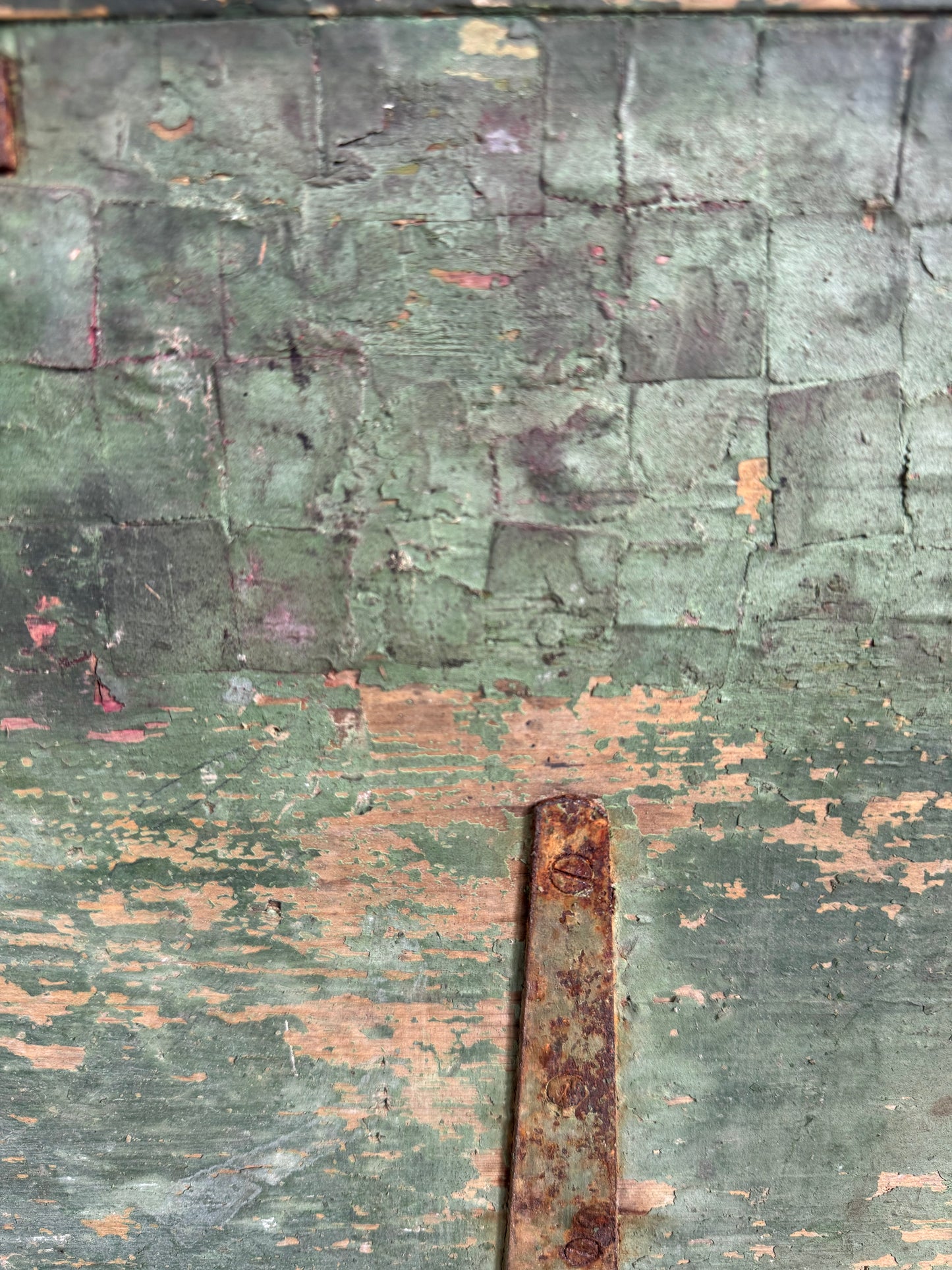 Antique Small Green Wooden Box