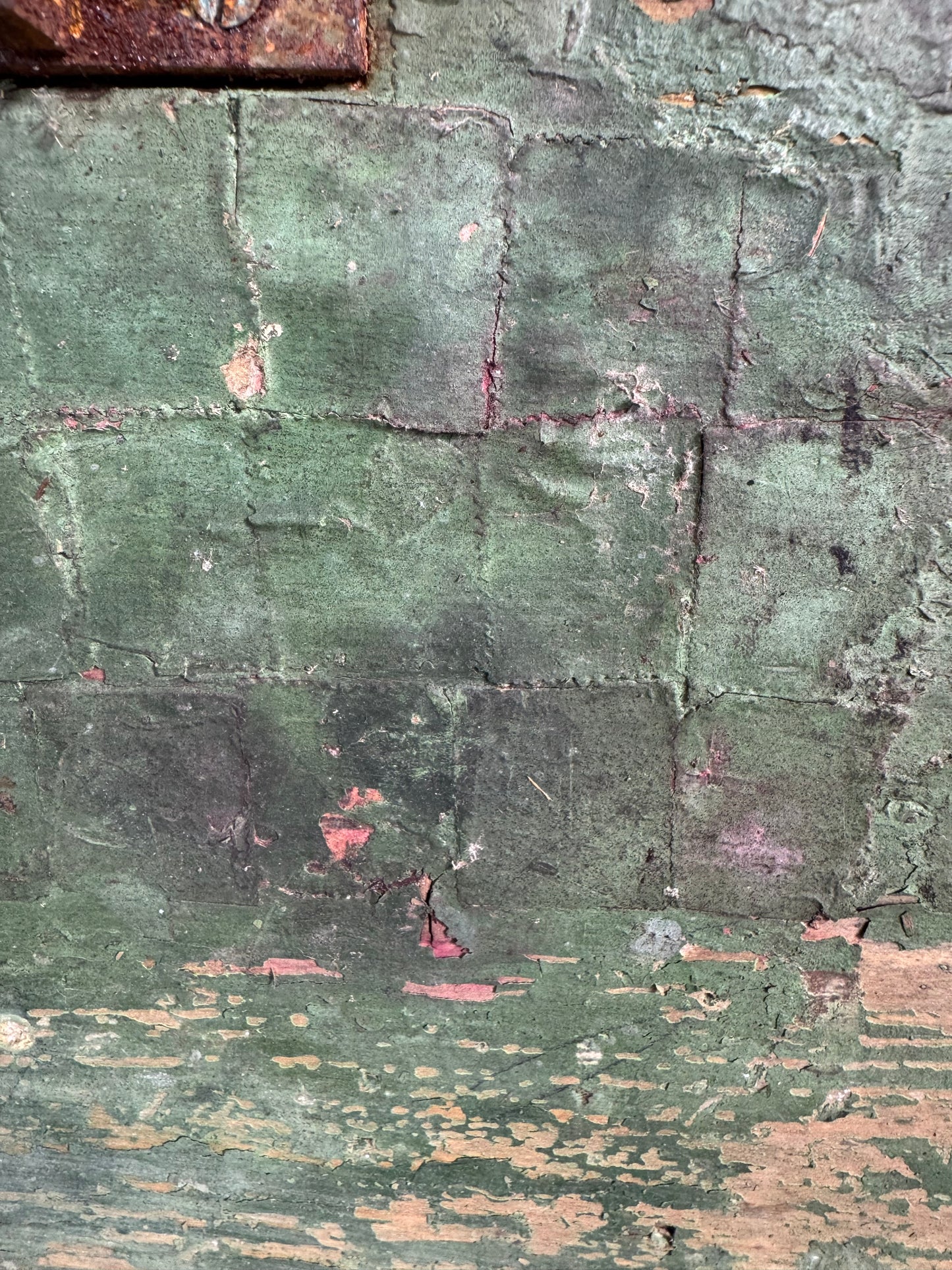 Antique Small Green Wooden Box