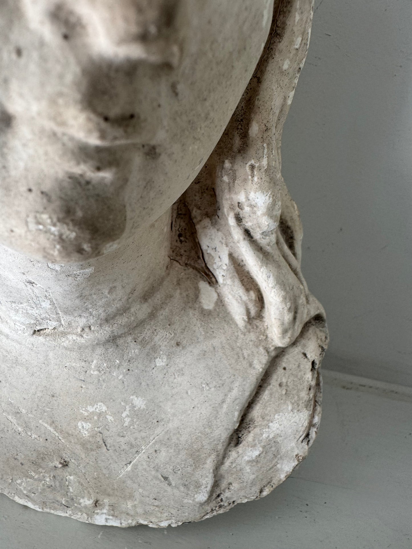 Antique French Plaster Female Bust