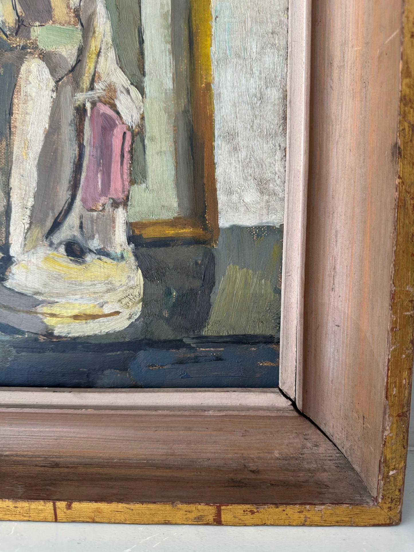 Beautiful Mid Century Framed Still Life Oil On Canvas