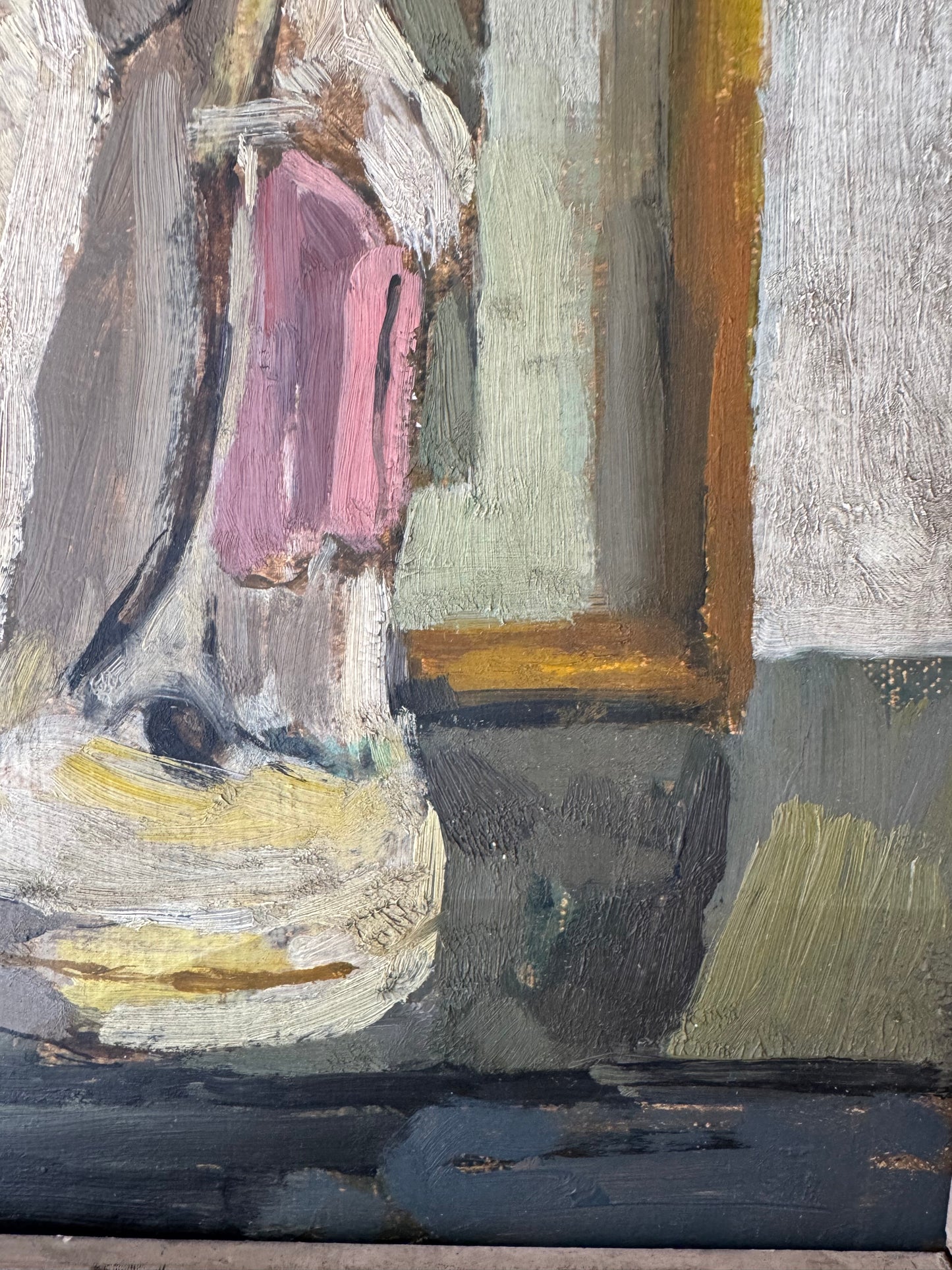 Beautiful Mid Century Framed Still Life Oil On Canvas