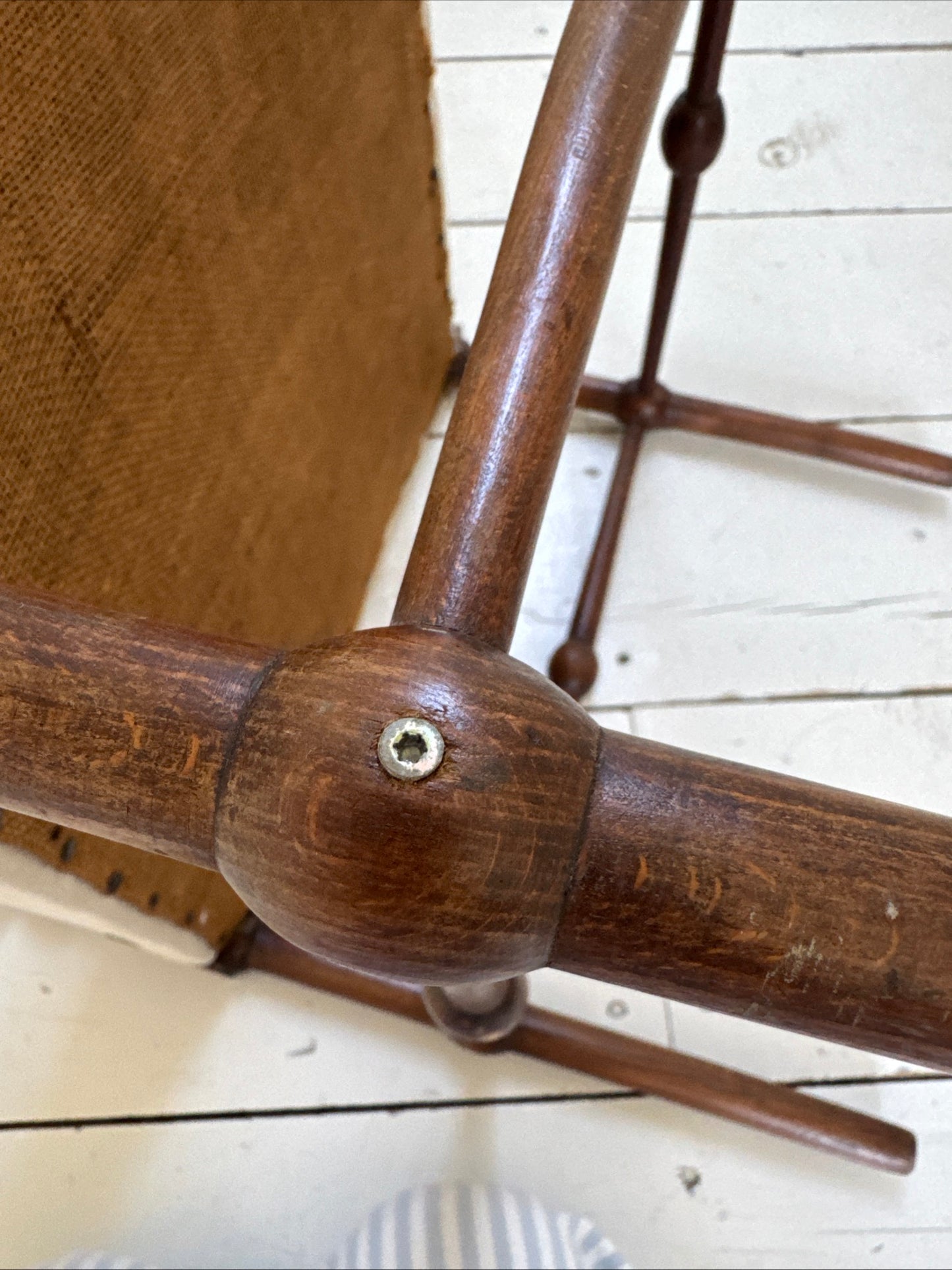 Antique Art Deco Bobbin Corner Chair