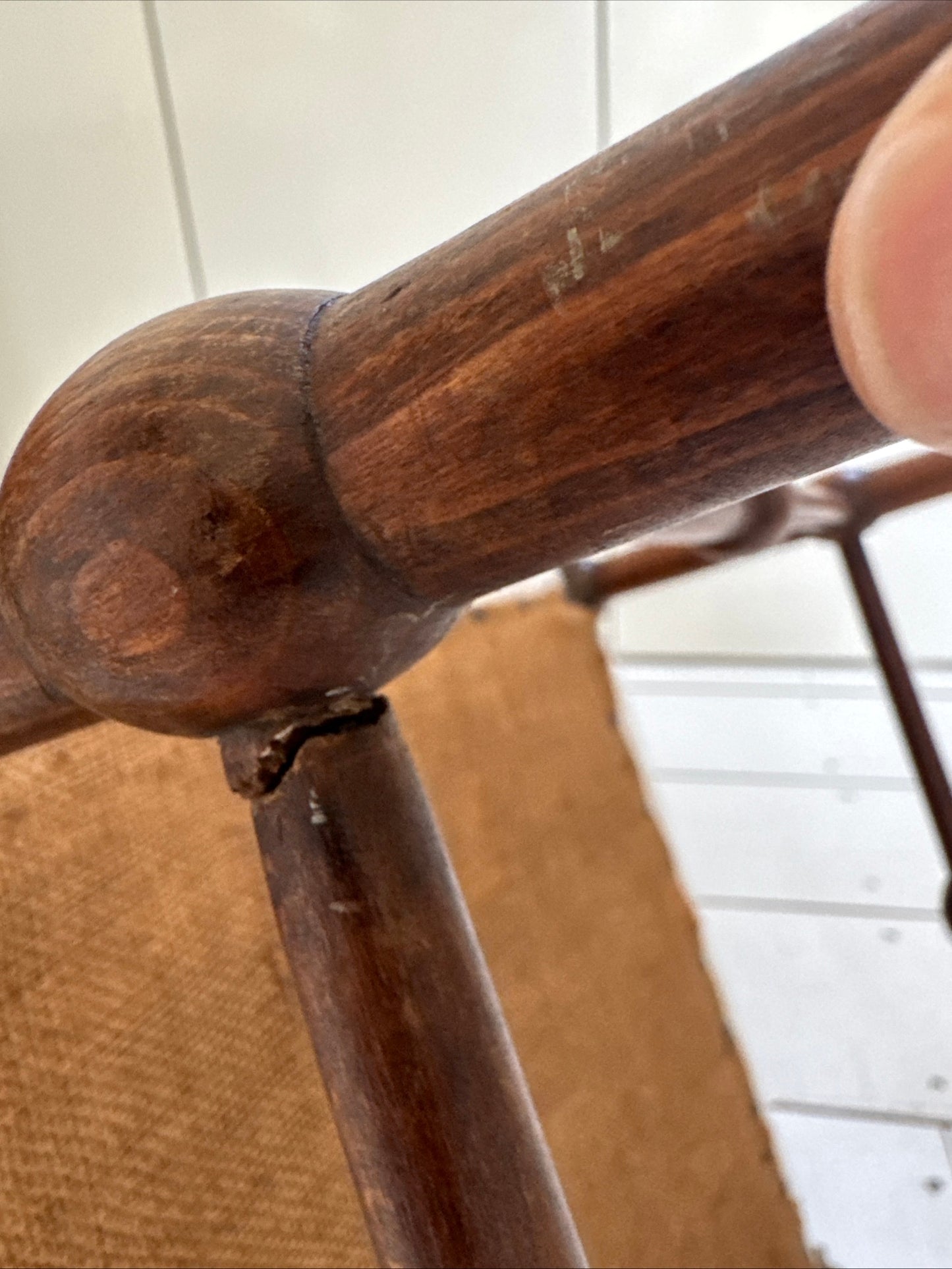 Antique Art Deco Bobbin Corner Chair
