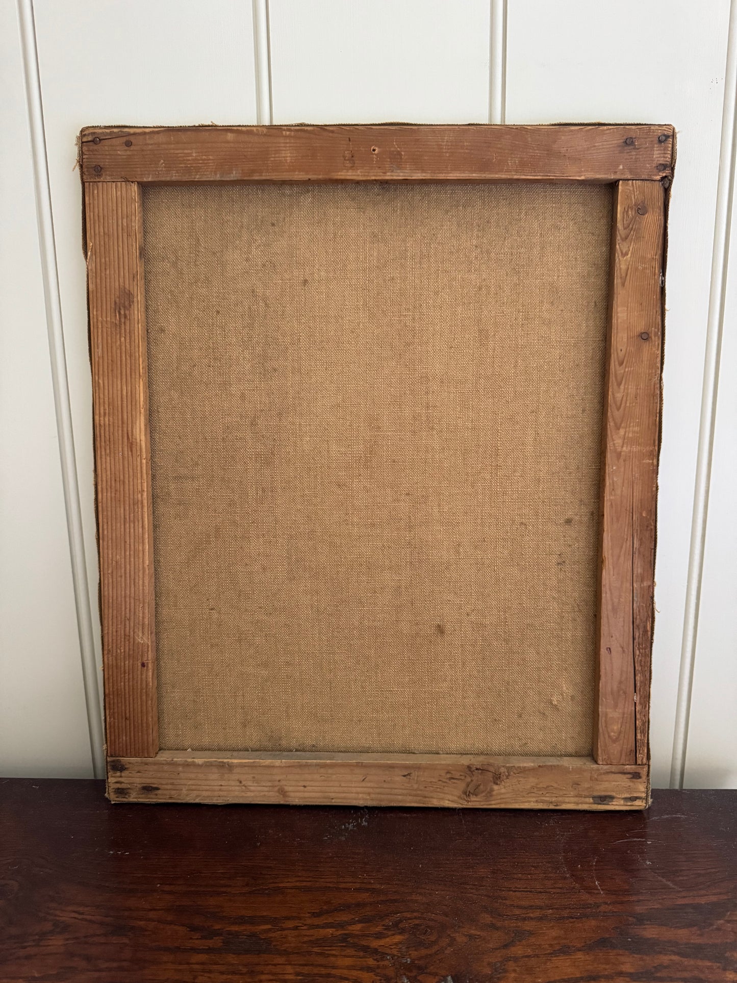 Vintage French Portrait Of A Lady Oil On Canvas