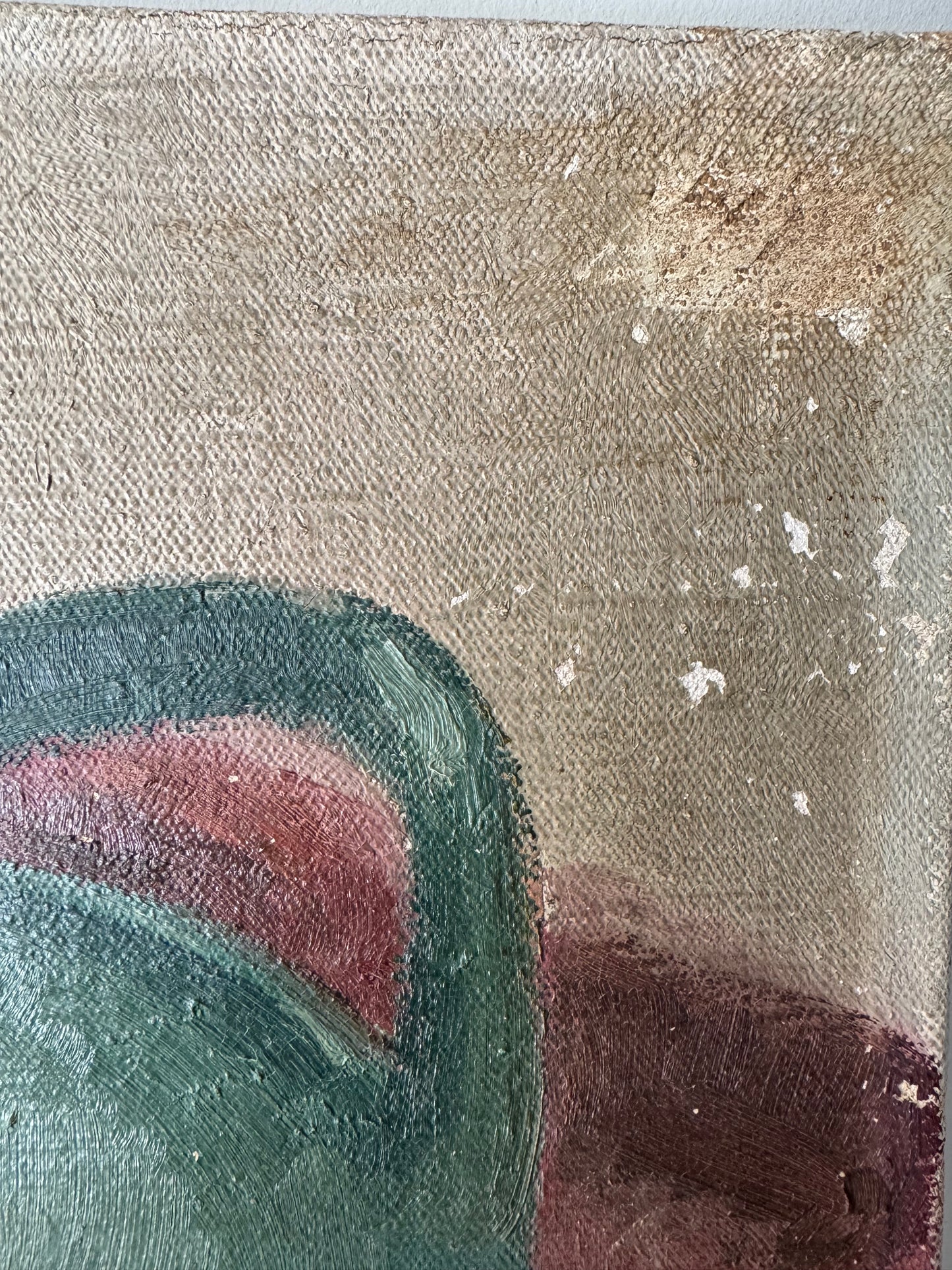 Vintage French Still Life Oil on Canvas Blue Pot
