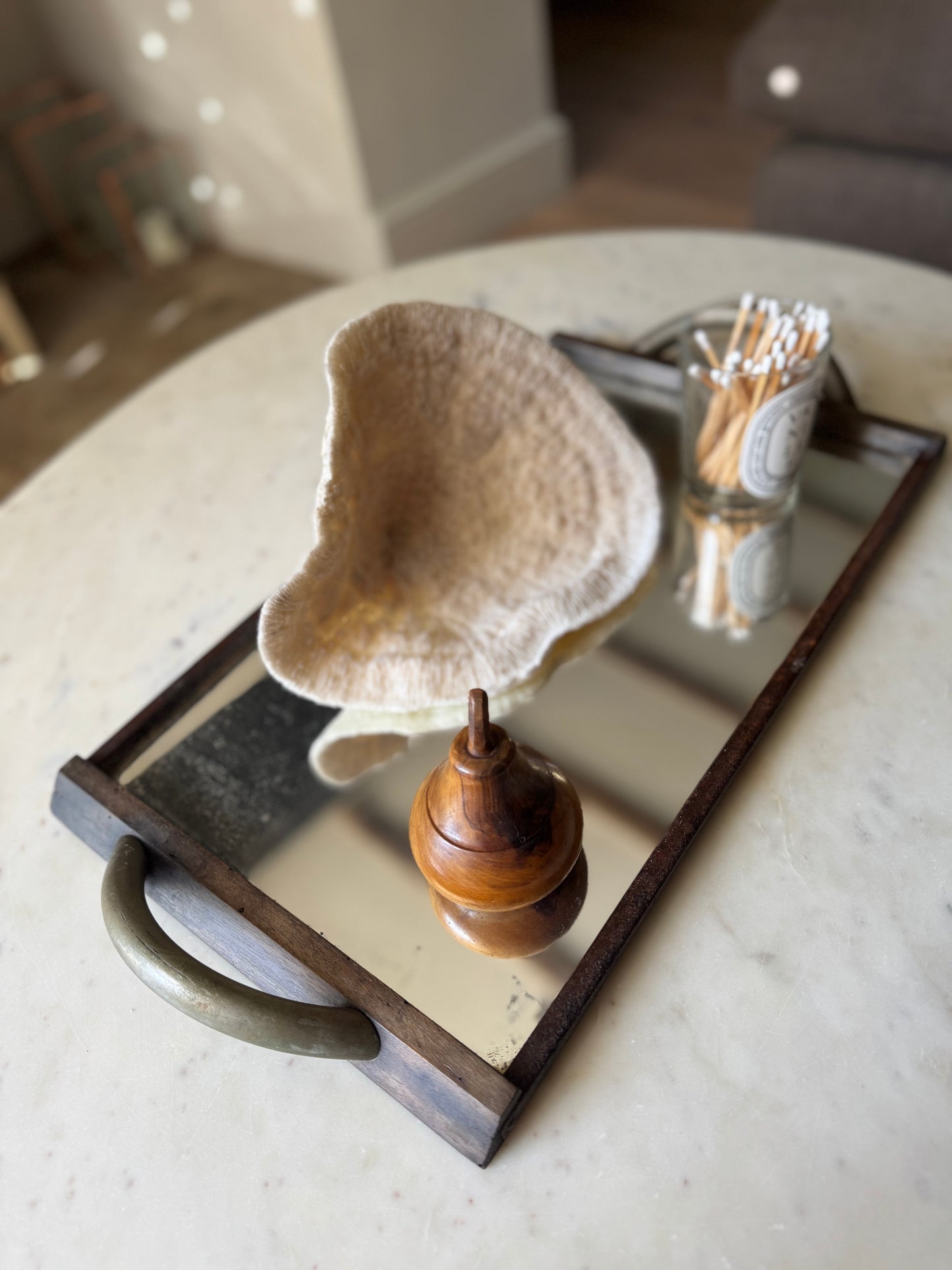 Vintage Mid Century French Mirrored Tray