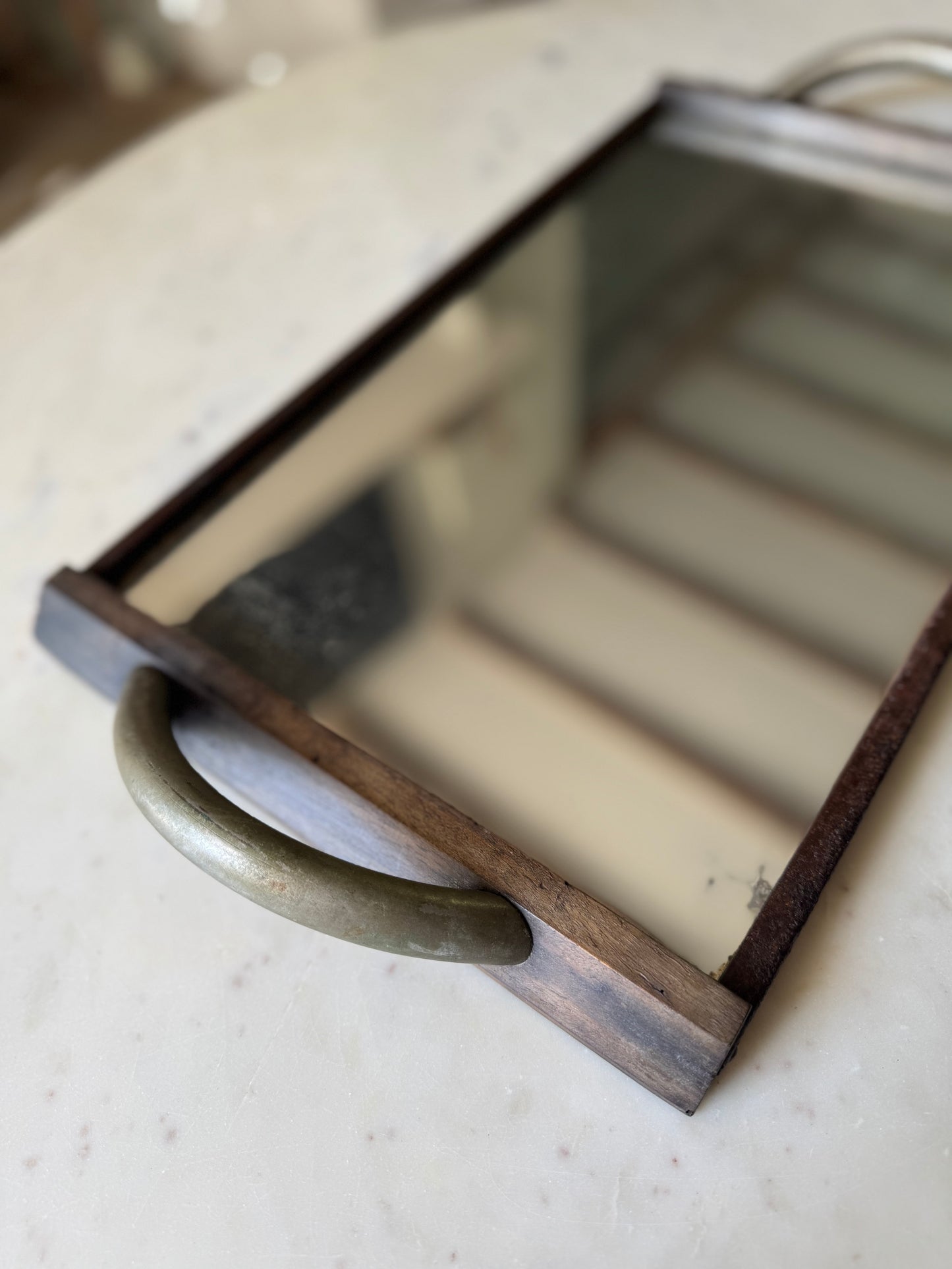 Vintage Mid Century French Mirrored Tray