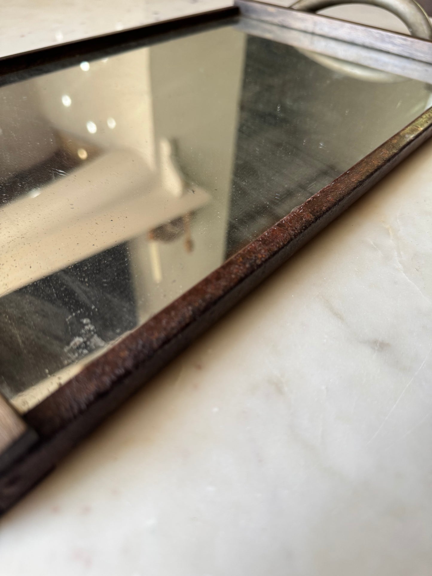 Vintage Mid Century French Mirrored Tray
