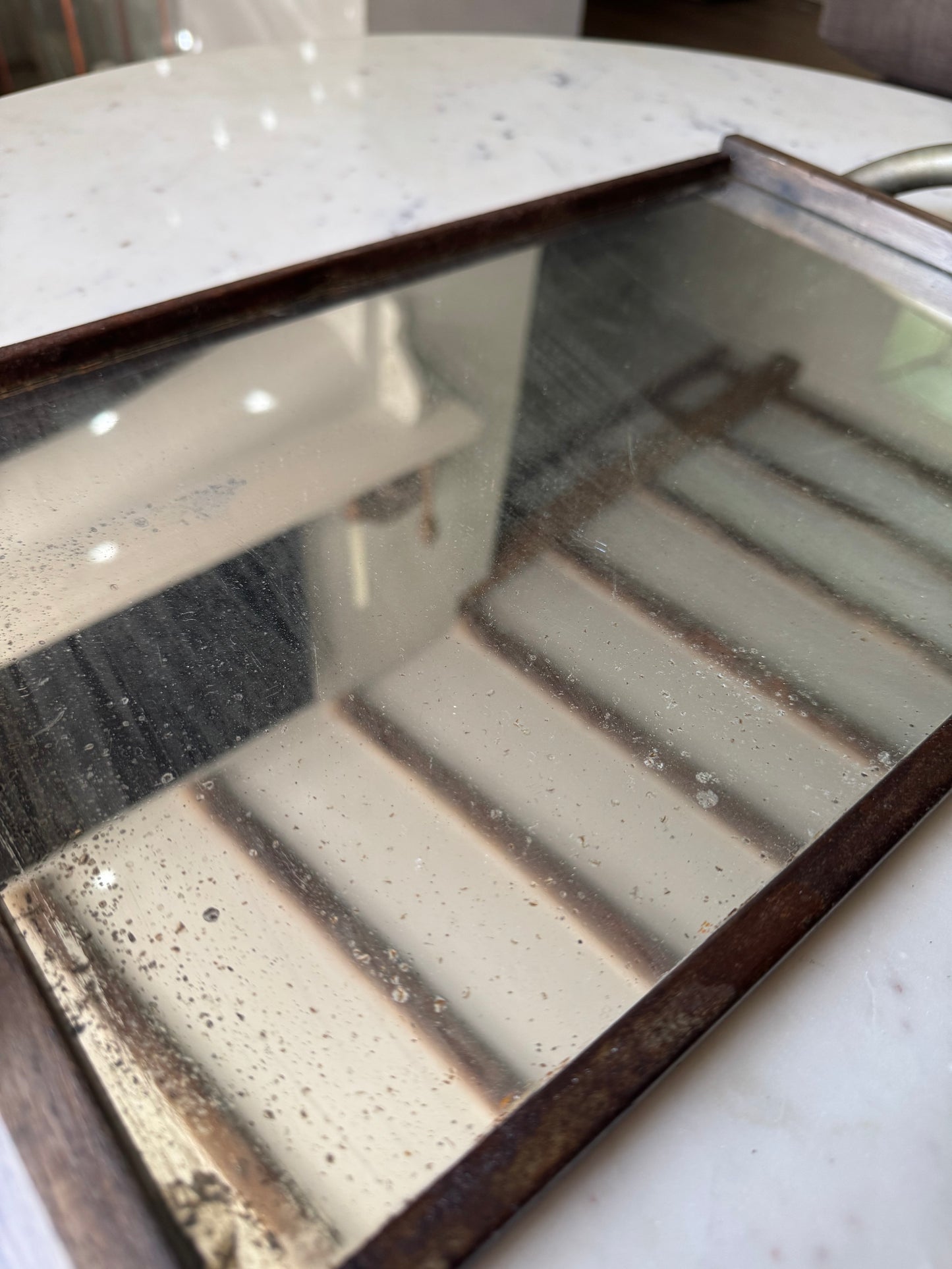 Vintage Mid Century French Mirrored Tray