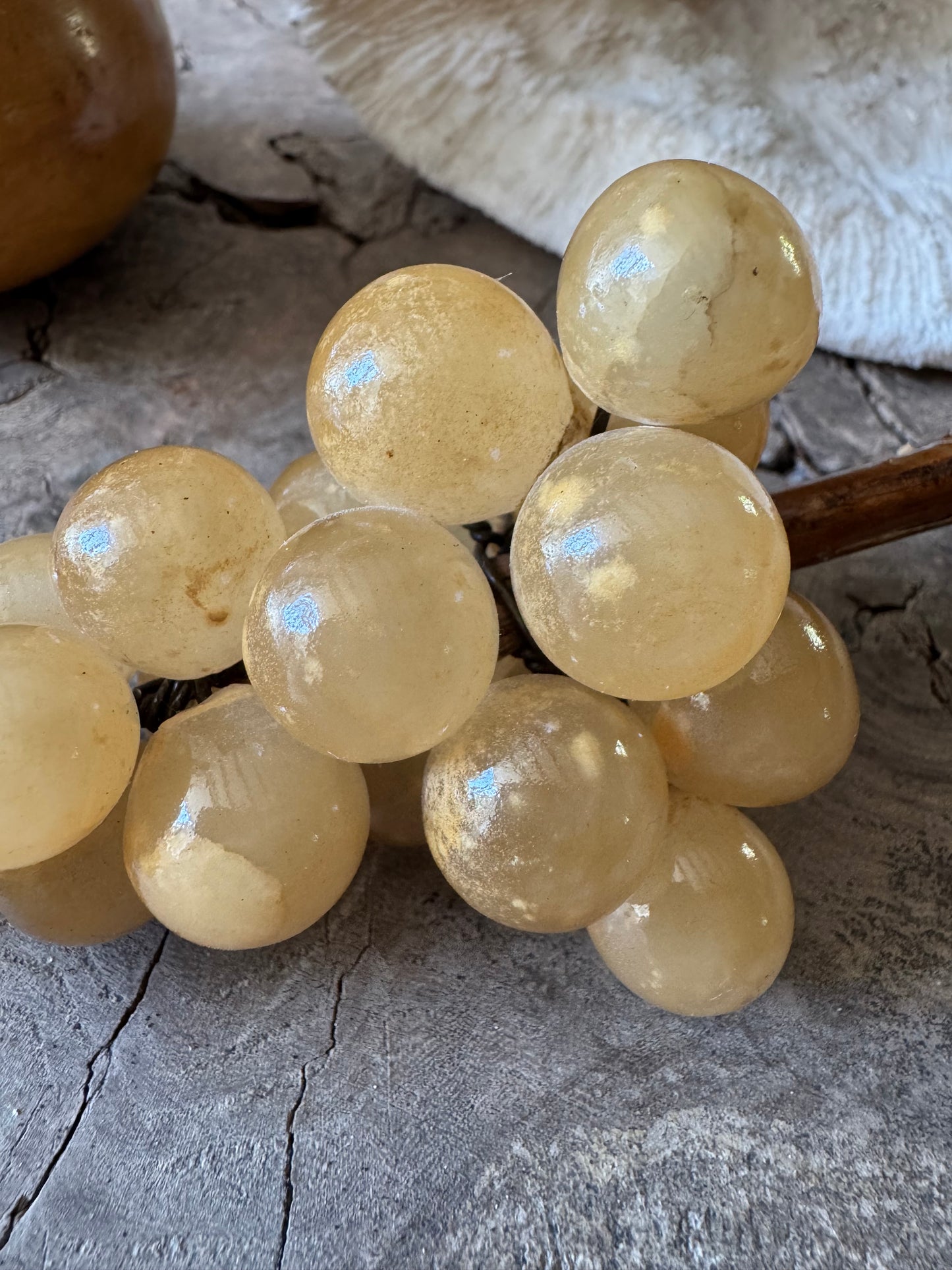 Vintage Italian Alabaster Grapes
