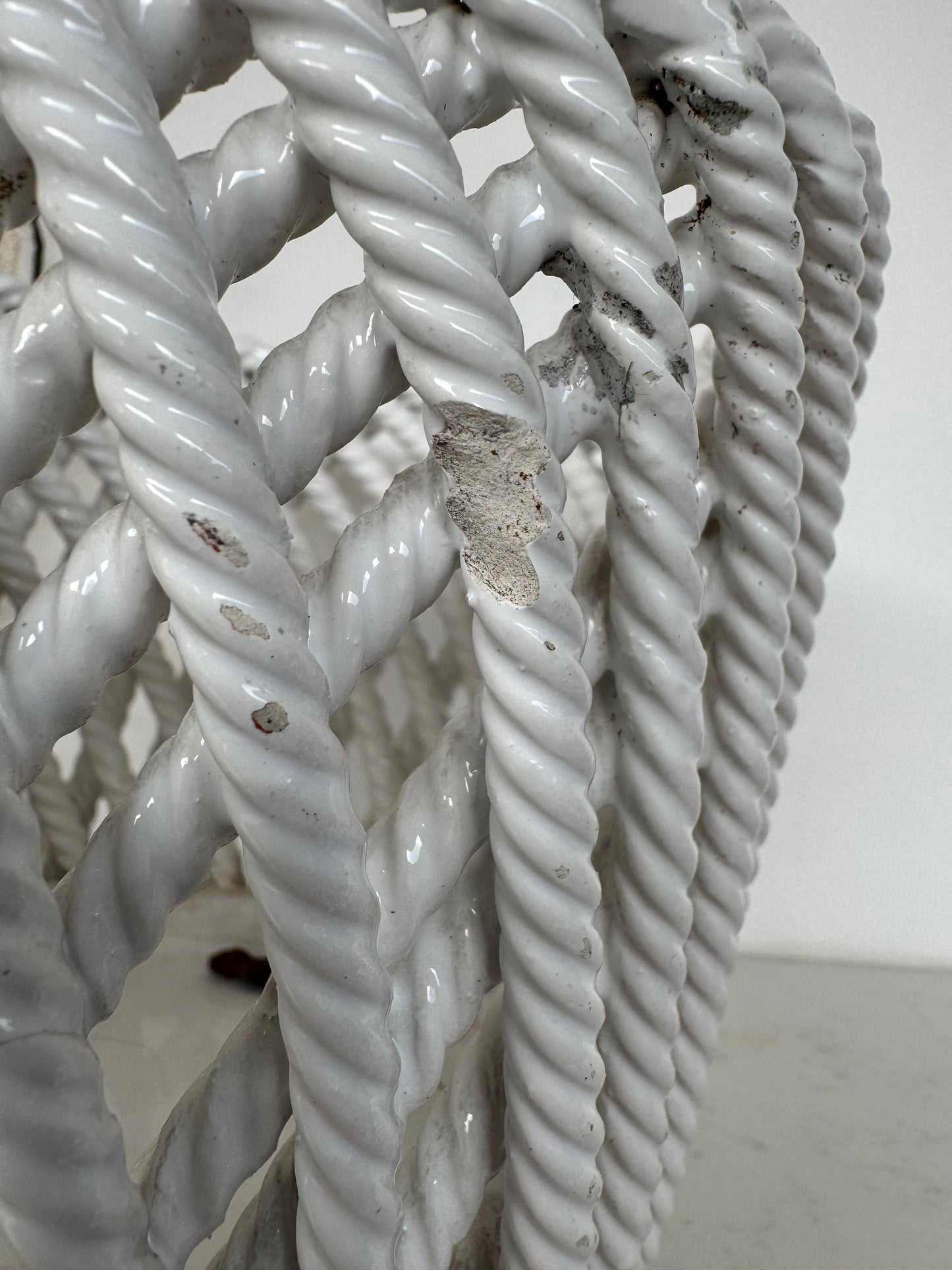 Vintage Portuguese Ceramic Rope Planter