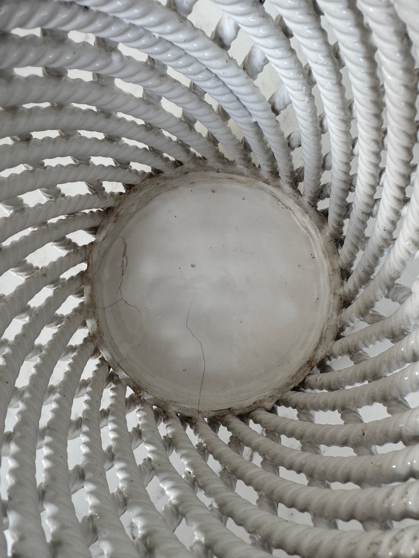 Vintage Portuguese Ceramic Rope Planter