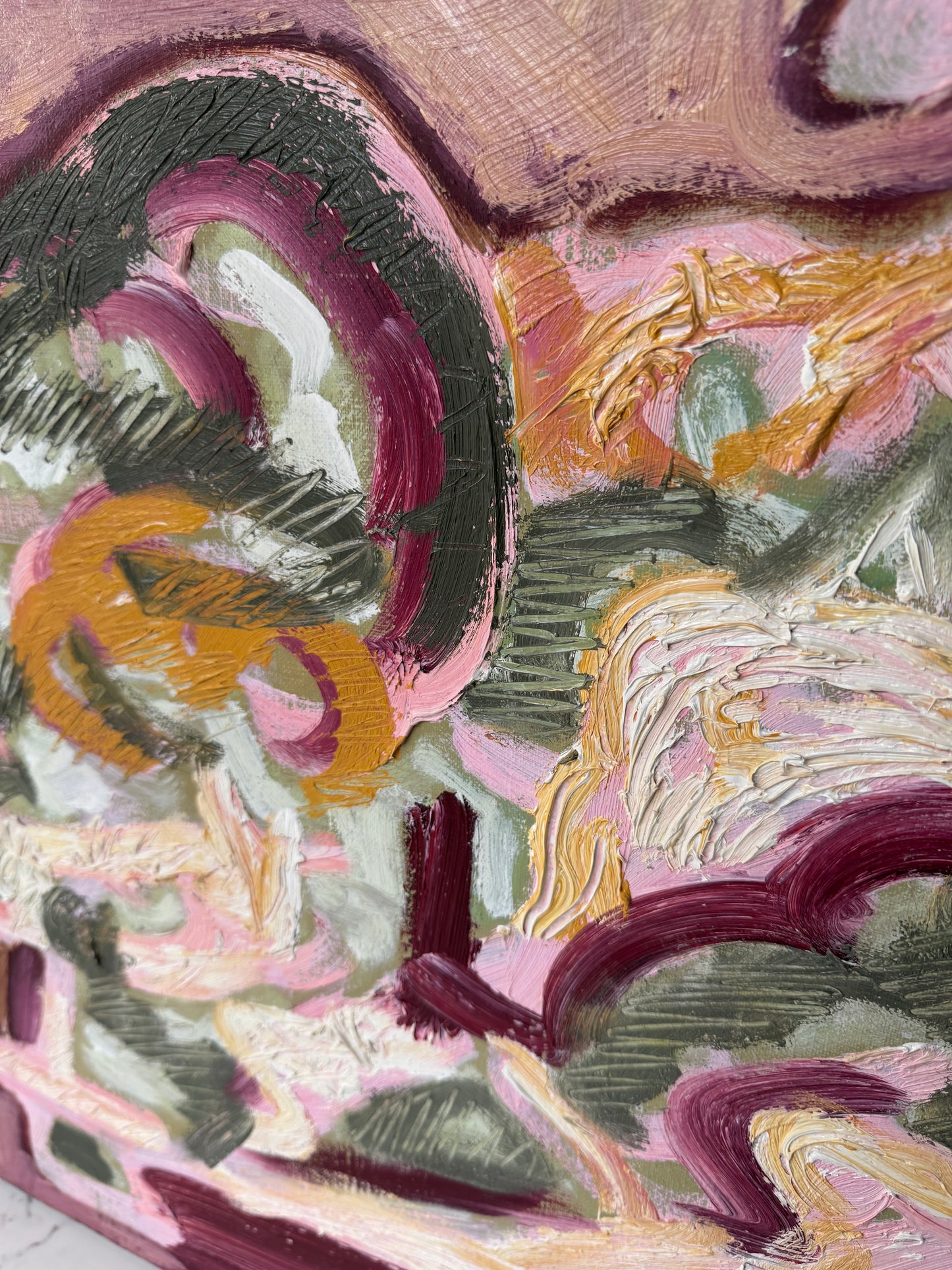 Mid Century Expressive Abstract By G Pelissier Oil On Canvas