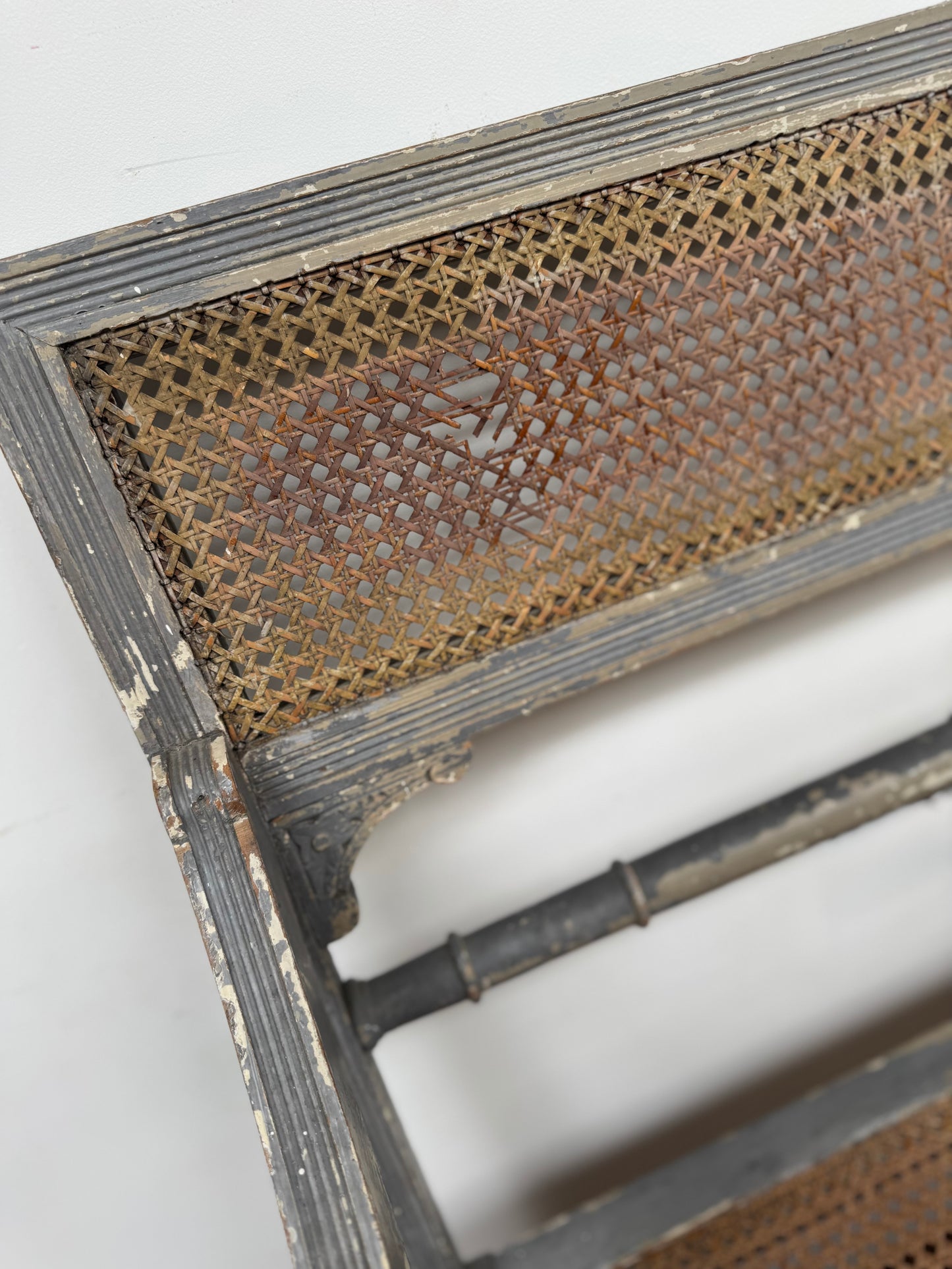 Antique Louis XVI Style Caned Bench