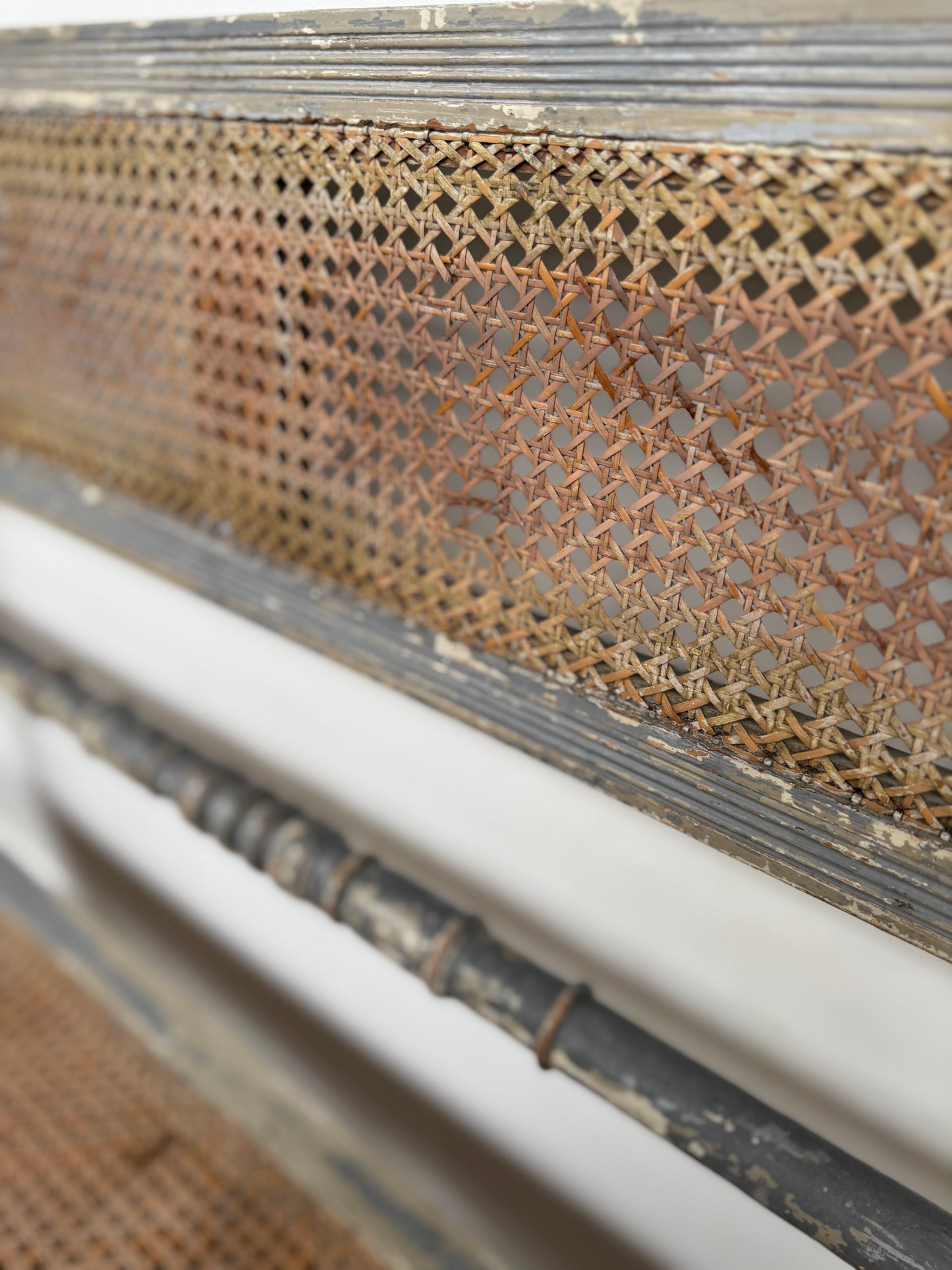 Antique Louis XVI Style Caned Bench