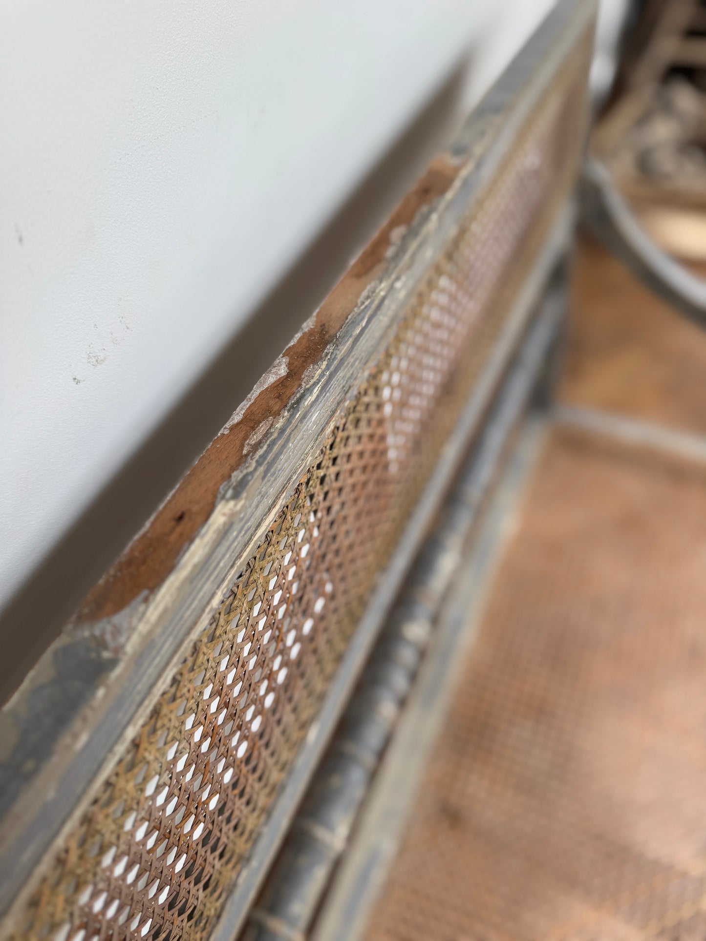 Antique Louis XVI Style Caned Bench