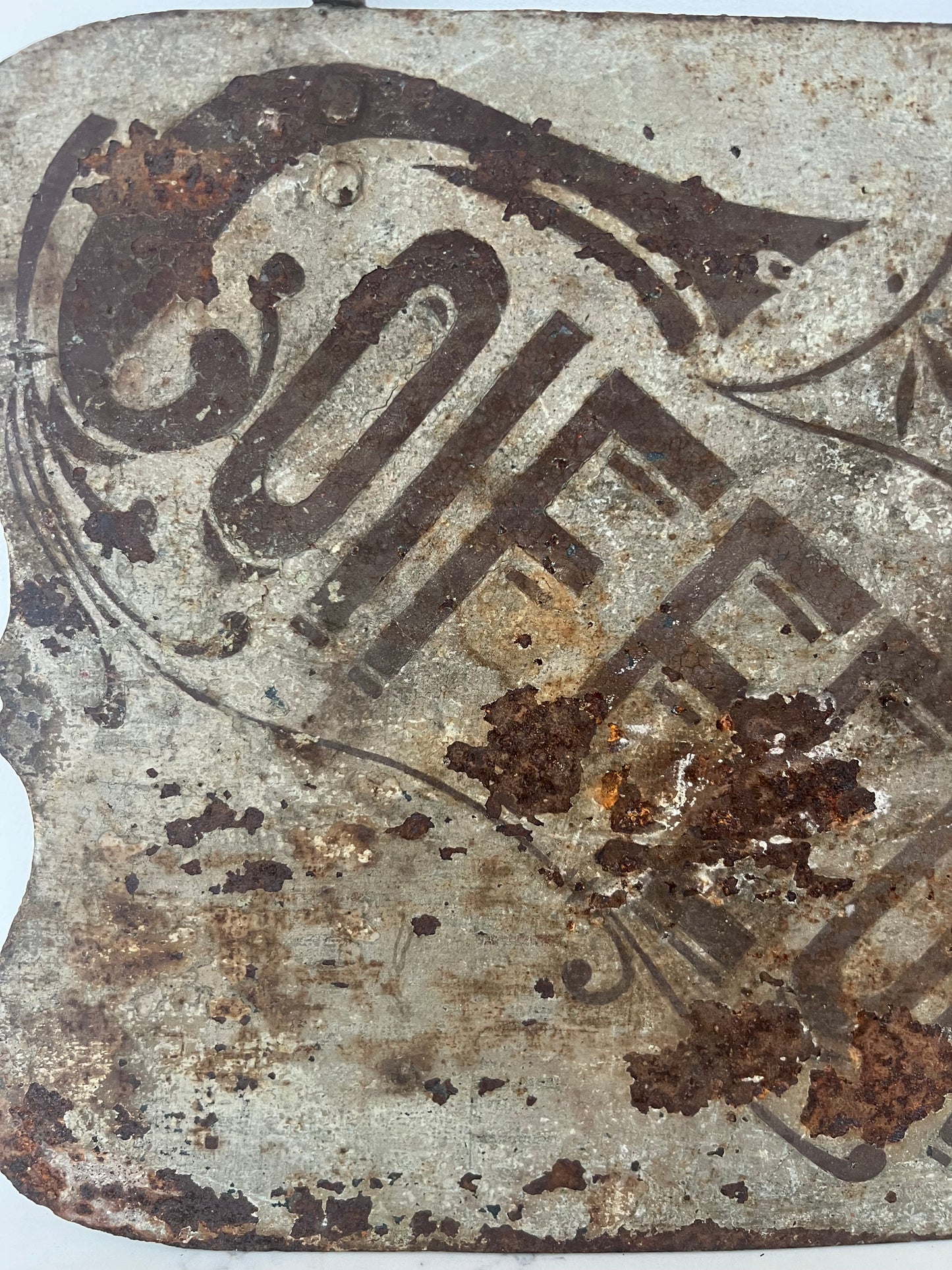 Antique French Metal Coiffeur Shop Sign