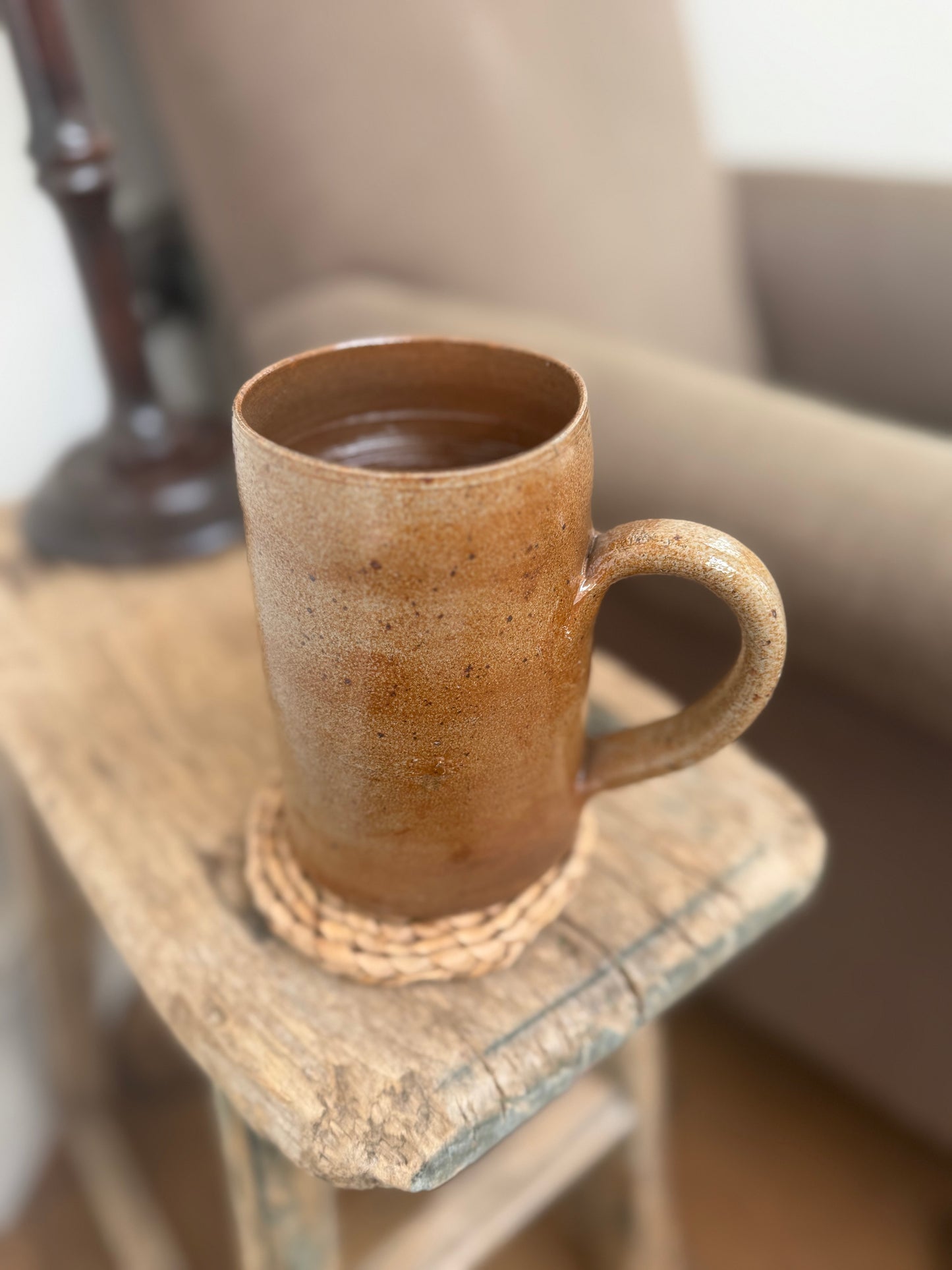 Set Of 5 Vintage French Stoneware Mugs